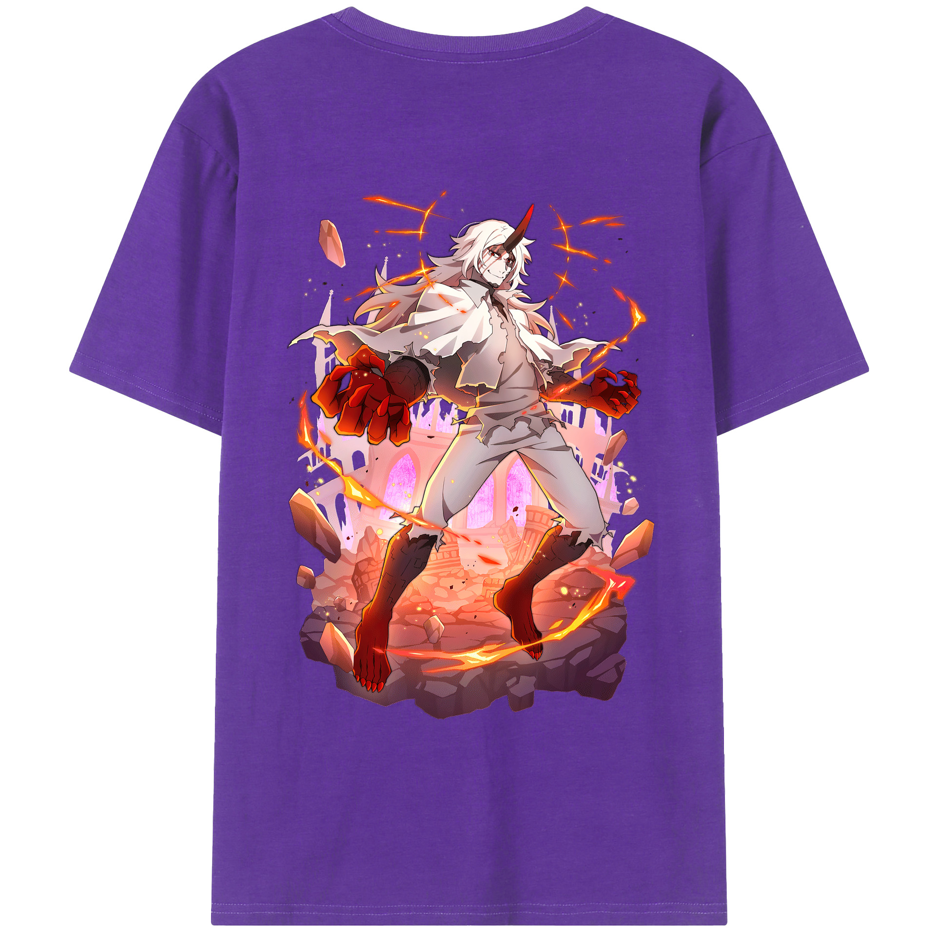 （画像用） 文豪ストレイドッグス Bungo Stray Dogs 綿100％ メンズ半袖Tシャツ（バックプリント） 通気性