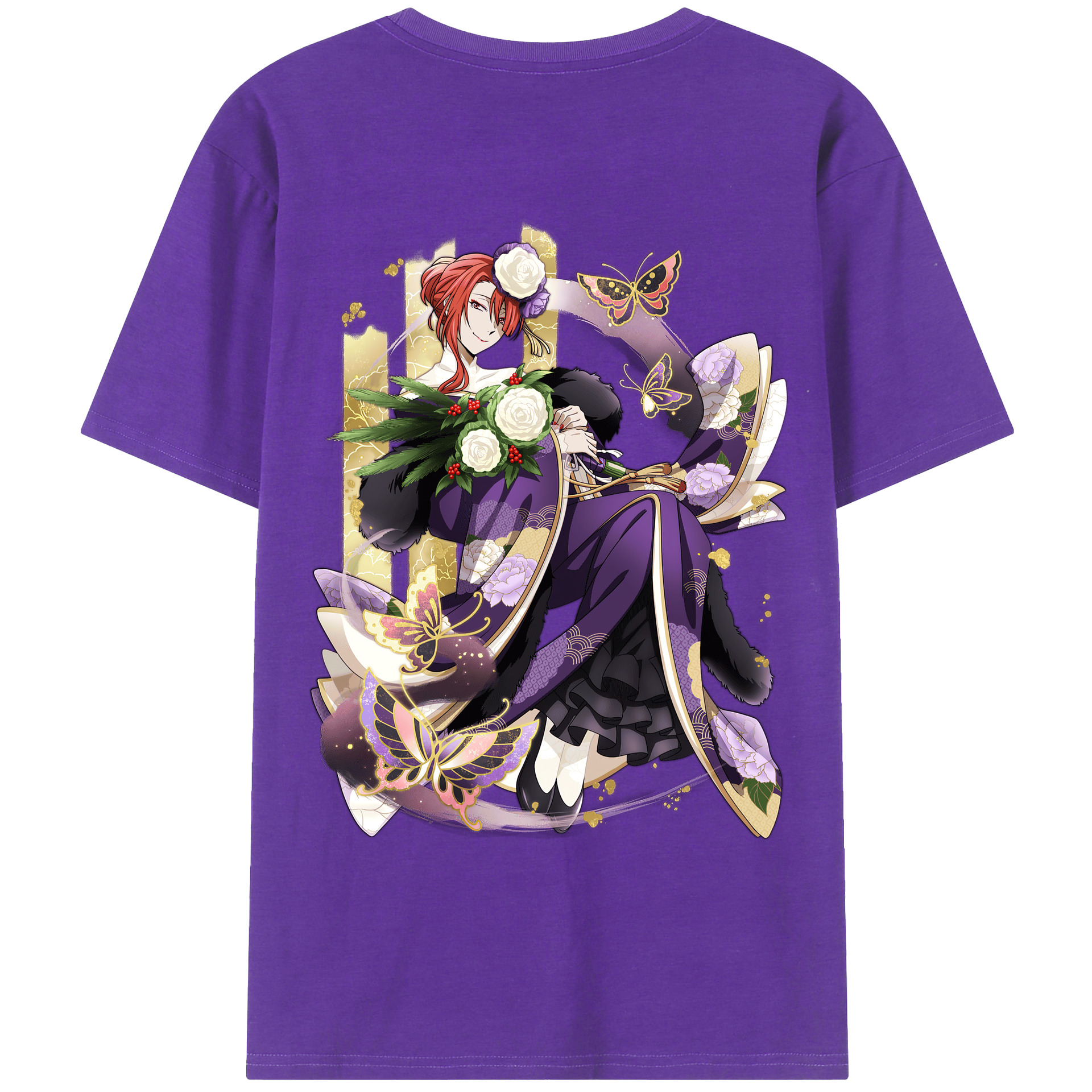 （画像用） 文豪ストレイドッグス Bungo Stray Dogs 綿100％ メンズ半袖Tシャツ（バックプリント） 通気性