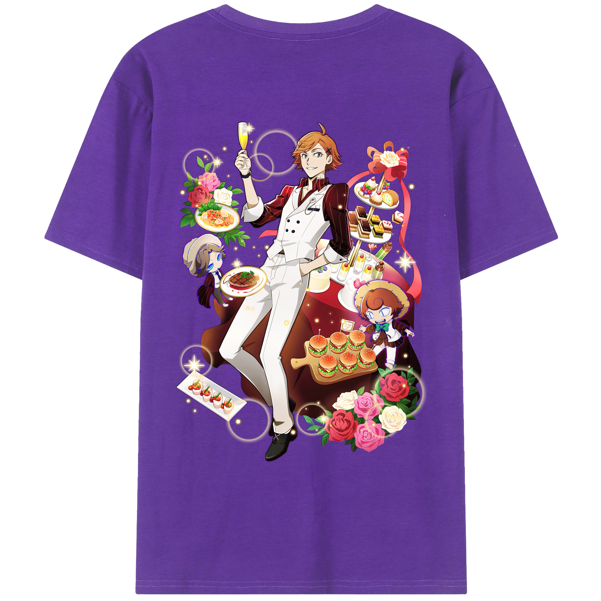 （画像用） 文豪ストレイドッグス Bungo Stray Dogs 綿100％ メンズ半袖Tシャツ（バックプリント） 通気性