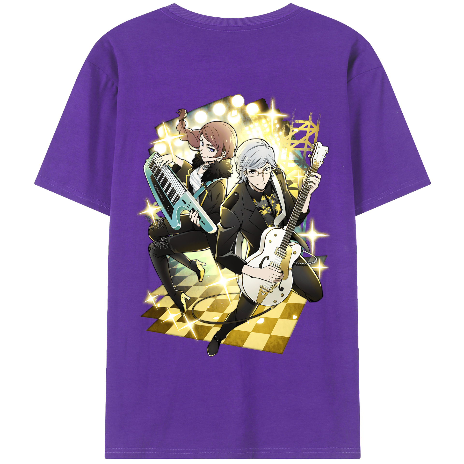 （画像用） 文豪ストレイドッグス Bungo Stray Dogs 綿100％ メンズ半袖Tシャツ（バックプリント） 通気性