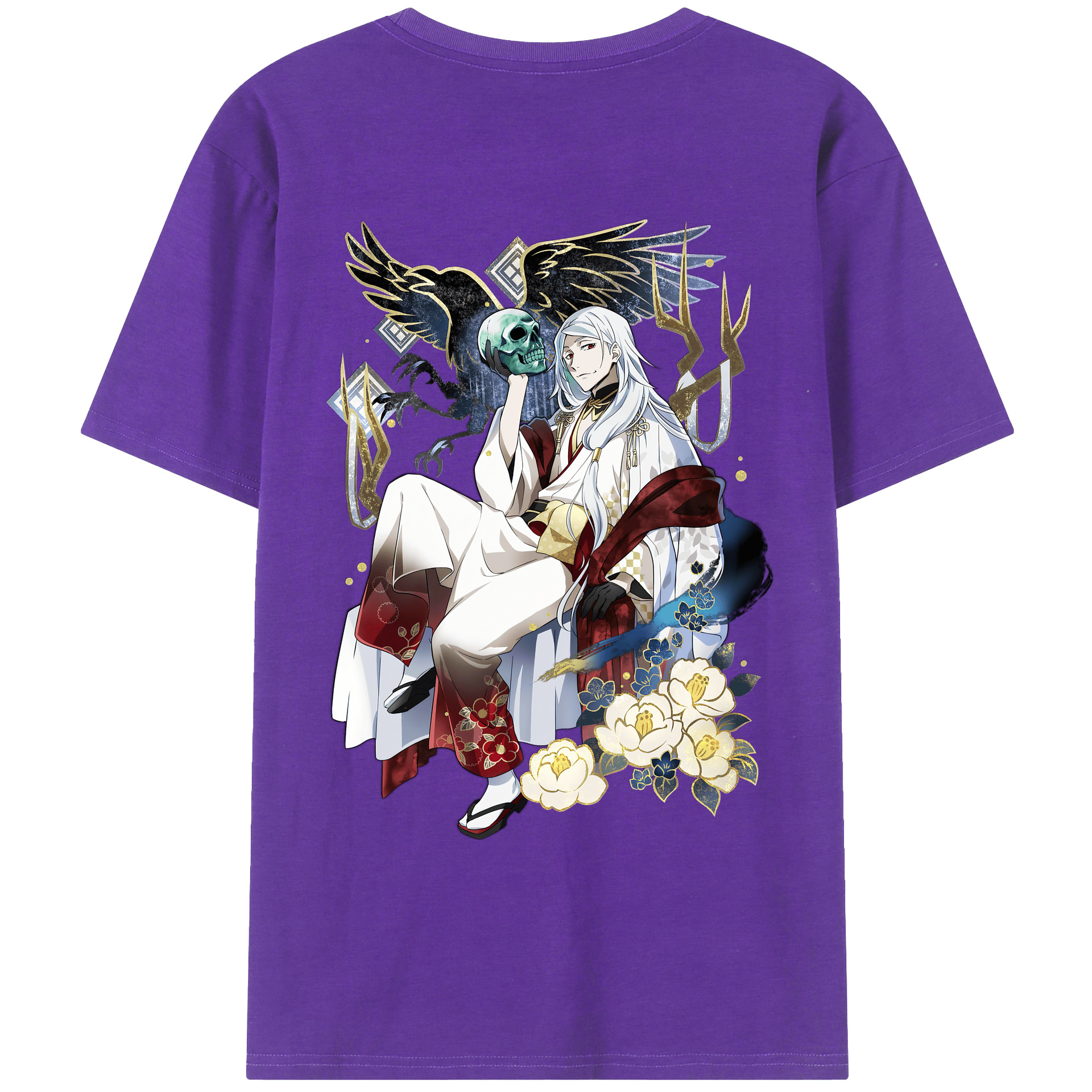 （画像用） 文豪ストレイドッグス Bungo Stray Dogs 綿100％ メンズ半袖Tシャツ（バックプリント） 通気性