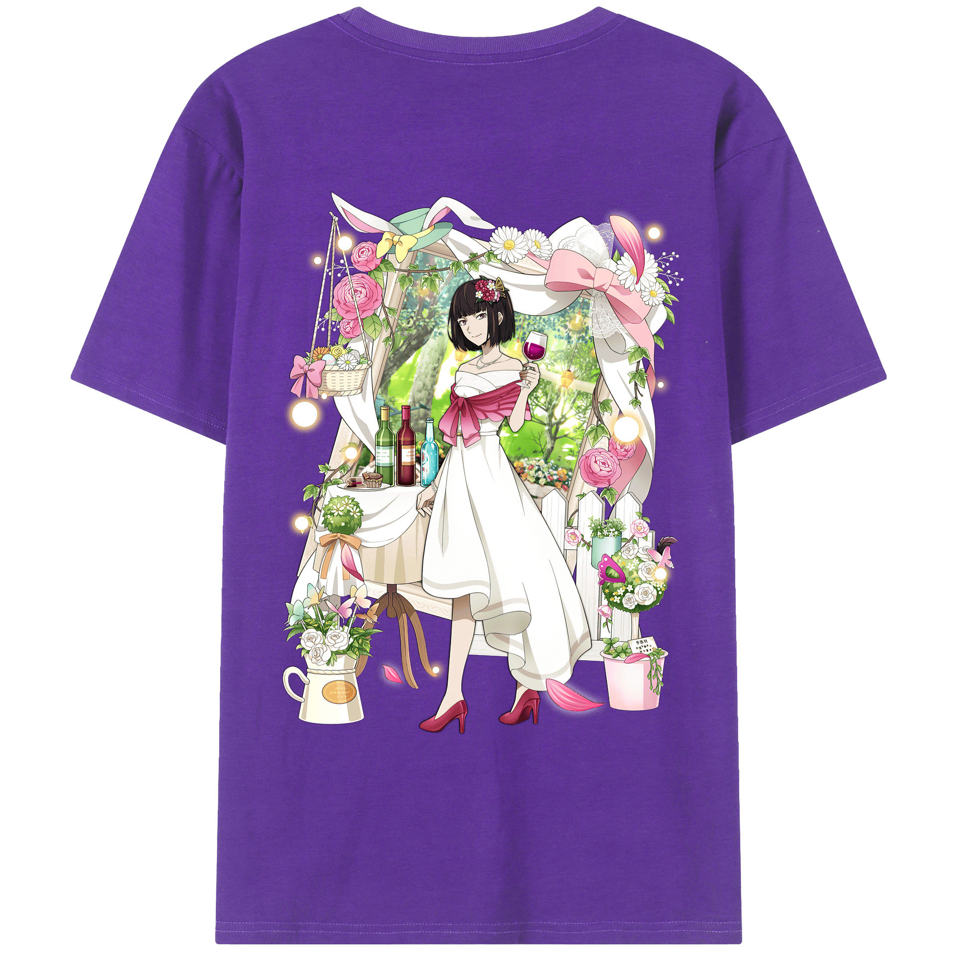 （画像用） 文豪ストレイドッグス Bungo Stray Dogs 綿100％ メンズ半袖Tシャツ（バックプリント） 通気性