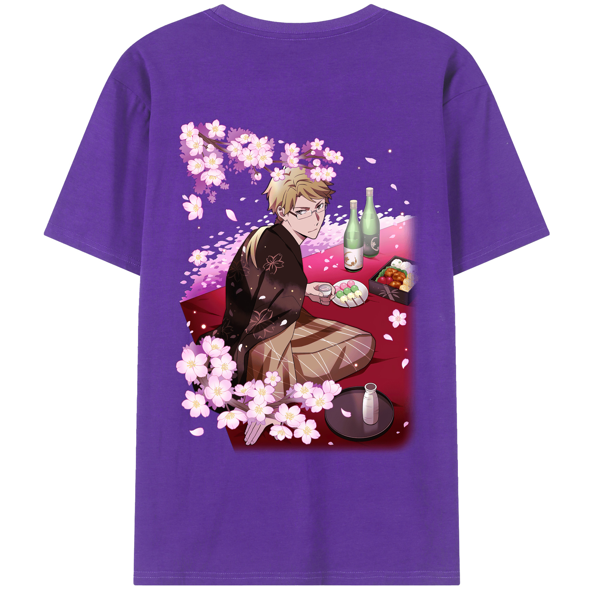 （画像用） 文豪ストレイドッグス Bungo Stray Dogs 綿100％ メンズ半袖Tシャツ（バックプリント） 通気性