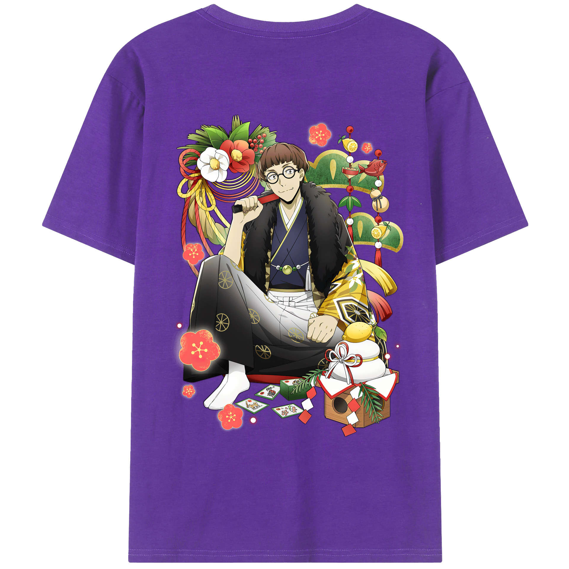 （画像用） 文豪ストレイドッグス Bungo Stray Dogs 綿100％ メンズ半袖Tシャツ（バックプリント） 通気性
