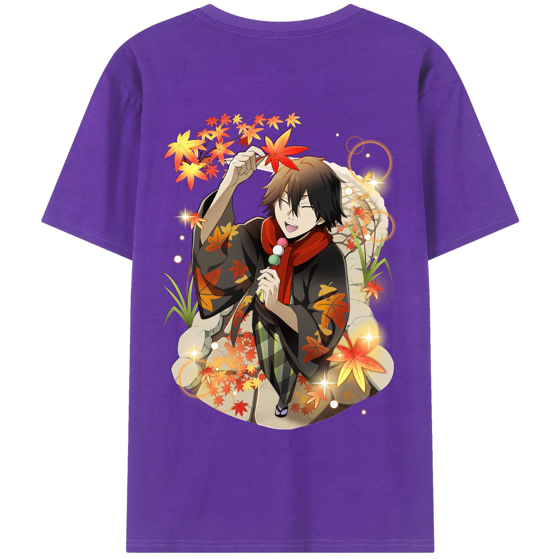 （画像用） 文豪ストレイドッグス Bungo Stray Dogs 綿100％ メンズ半袖Tシャツ（バックプリント） 通気性