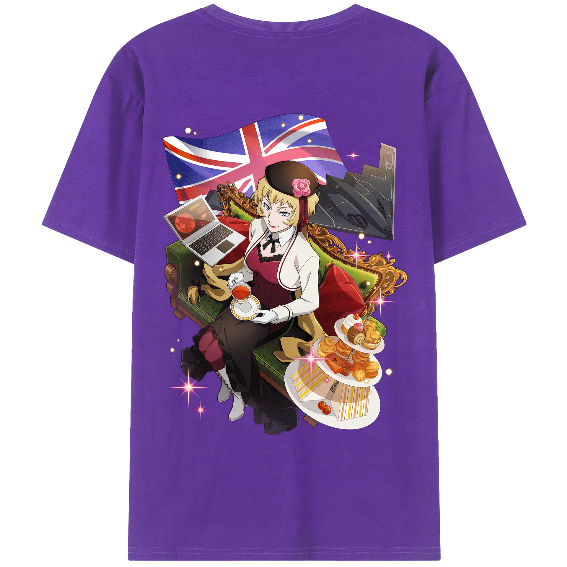 （画像用） 文豪ストレイドッグス Bungo Stray Dogs 綿100％ メンズ半袖Tシャツ（バックプリント） 通気性