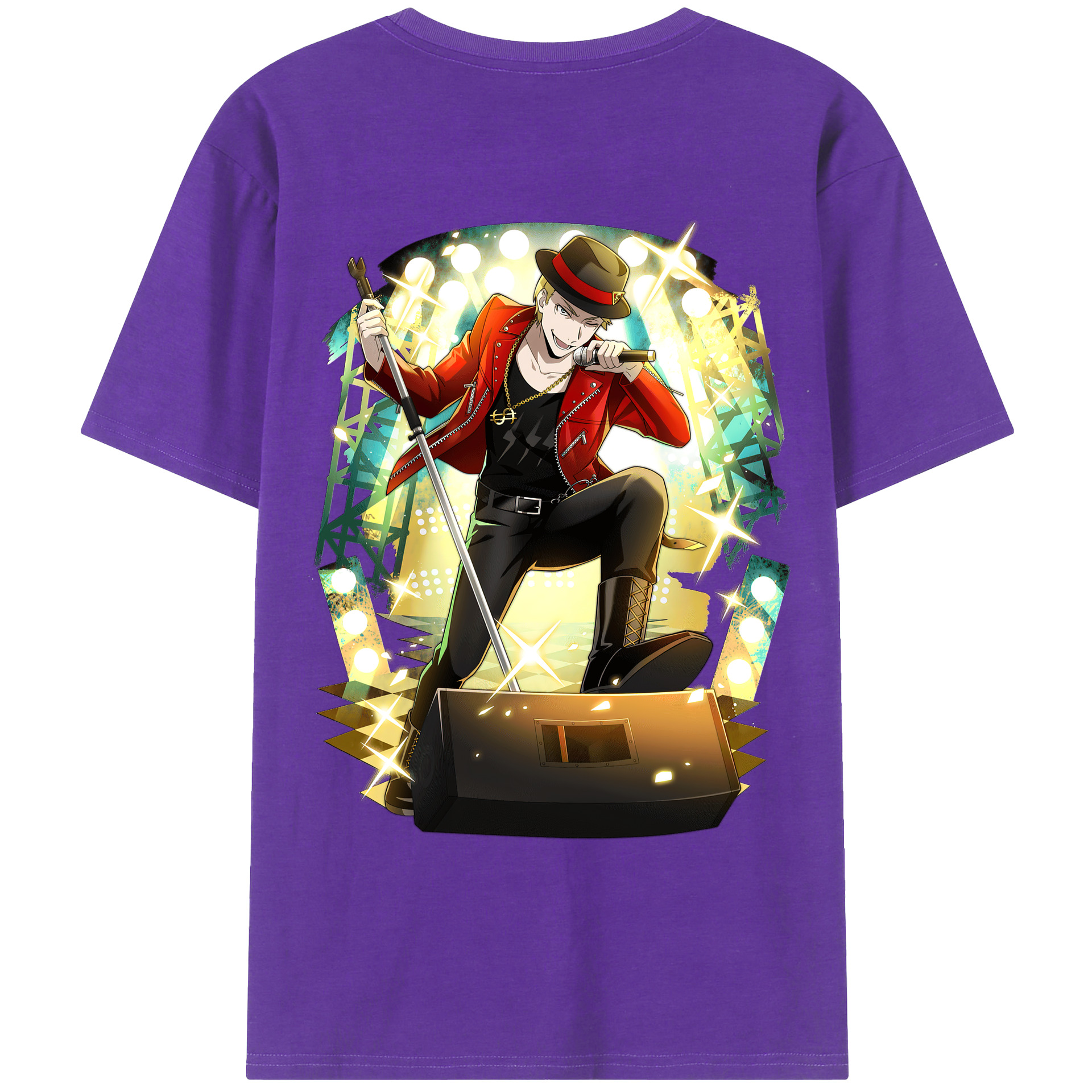 （画像用） 文豪ストレイドッグス Bungo Stray Dogs 綿100％ メンズ半袖Tシャツ（バックプリント） 通気性