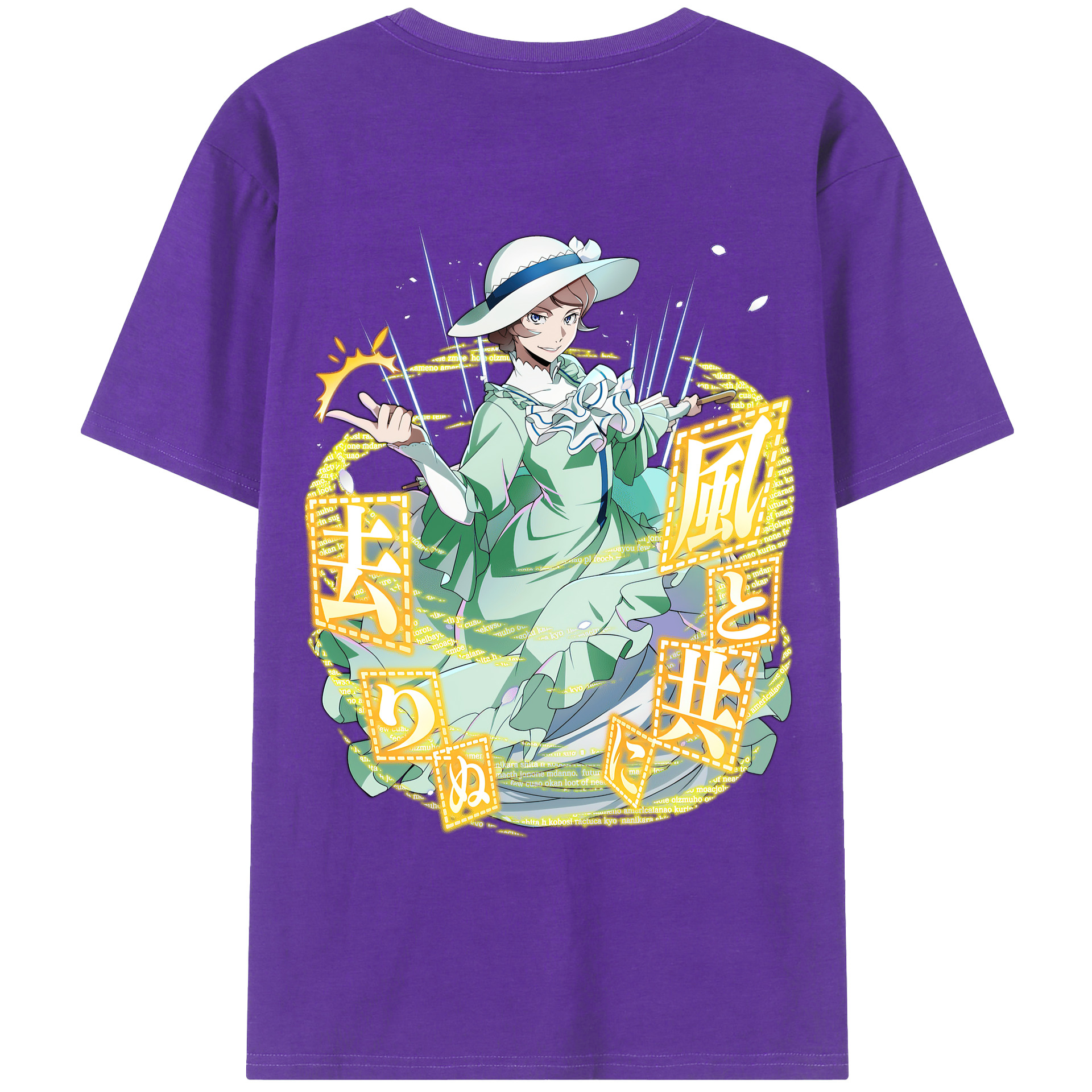 （画像用） 文豪ストレイドッグス Bungo Stray Dogs 綿100％ メンズ半袖Tシャツ（バックプリント） 通気性