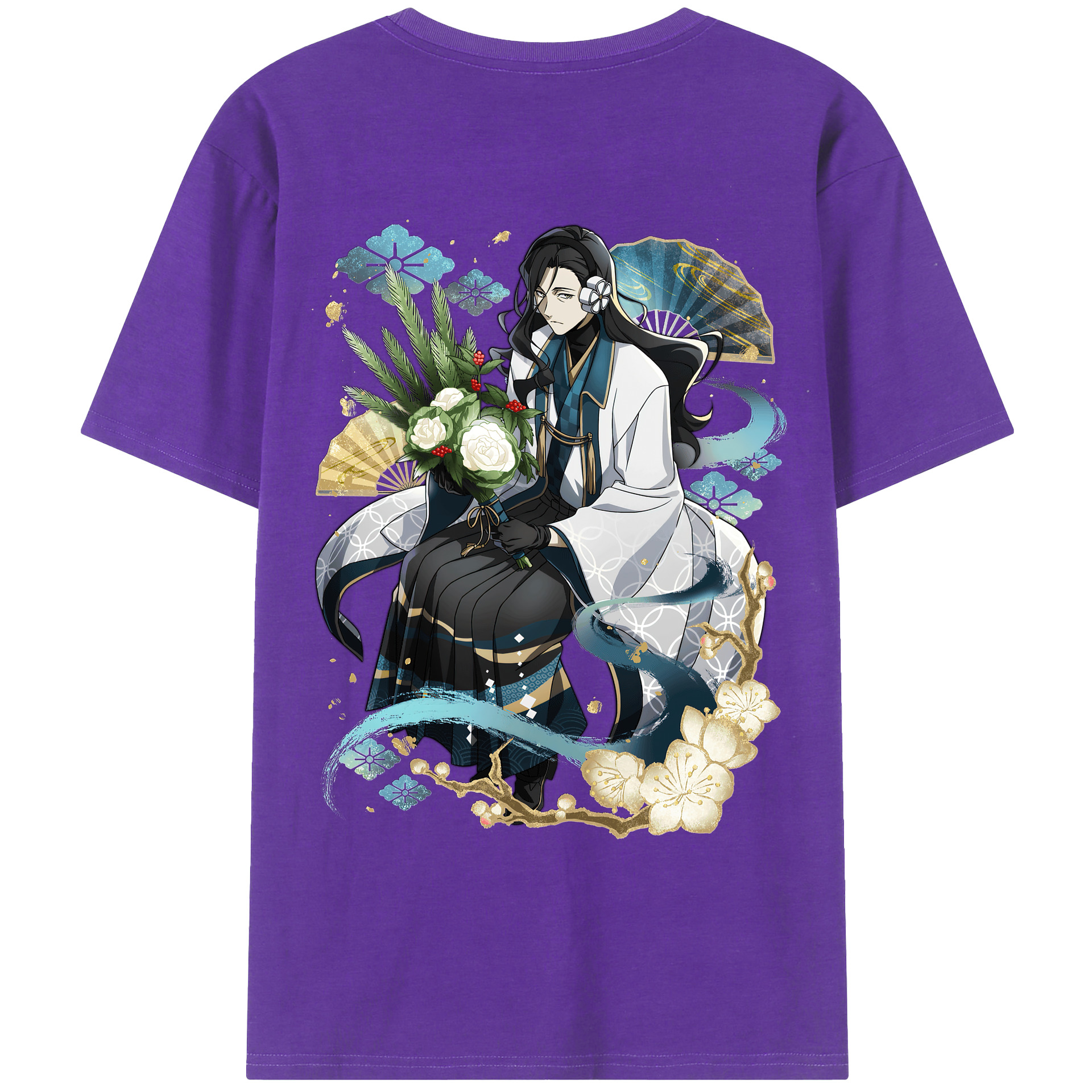 （画像用） 文豪ストレイドッグス Bungo Stray Dogs 綿100％ メンズ半袖Tシャツ（バックプリント） 通気性
