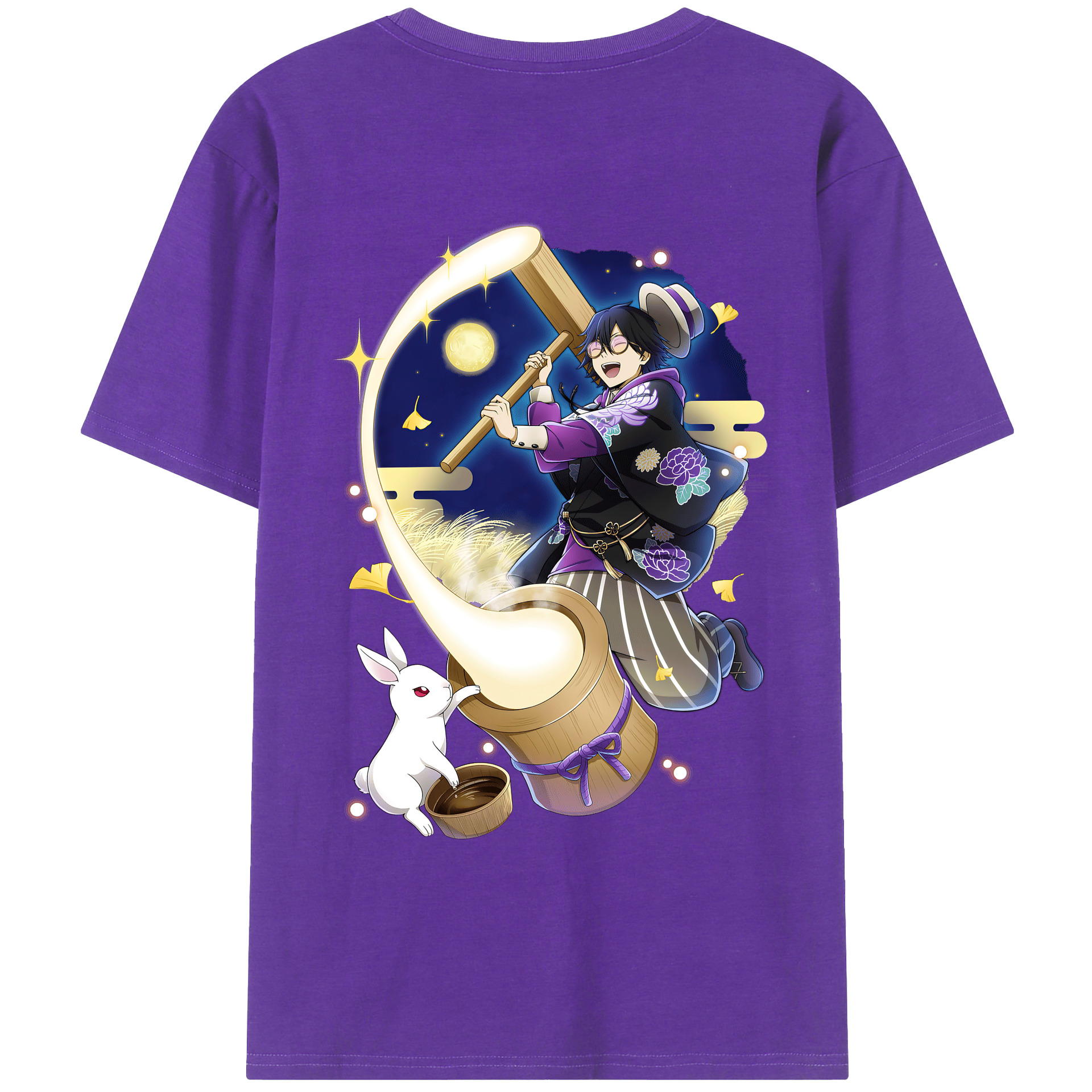 （画像用） 文豪ストレイドッグス Bungo Stray Dogs 綿100％ メンズ半袖Tシャツ（バックプリント） 通気性