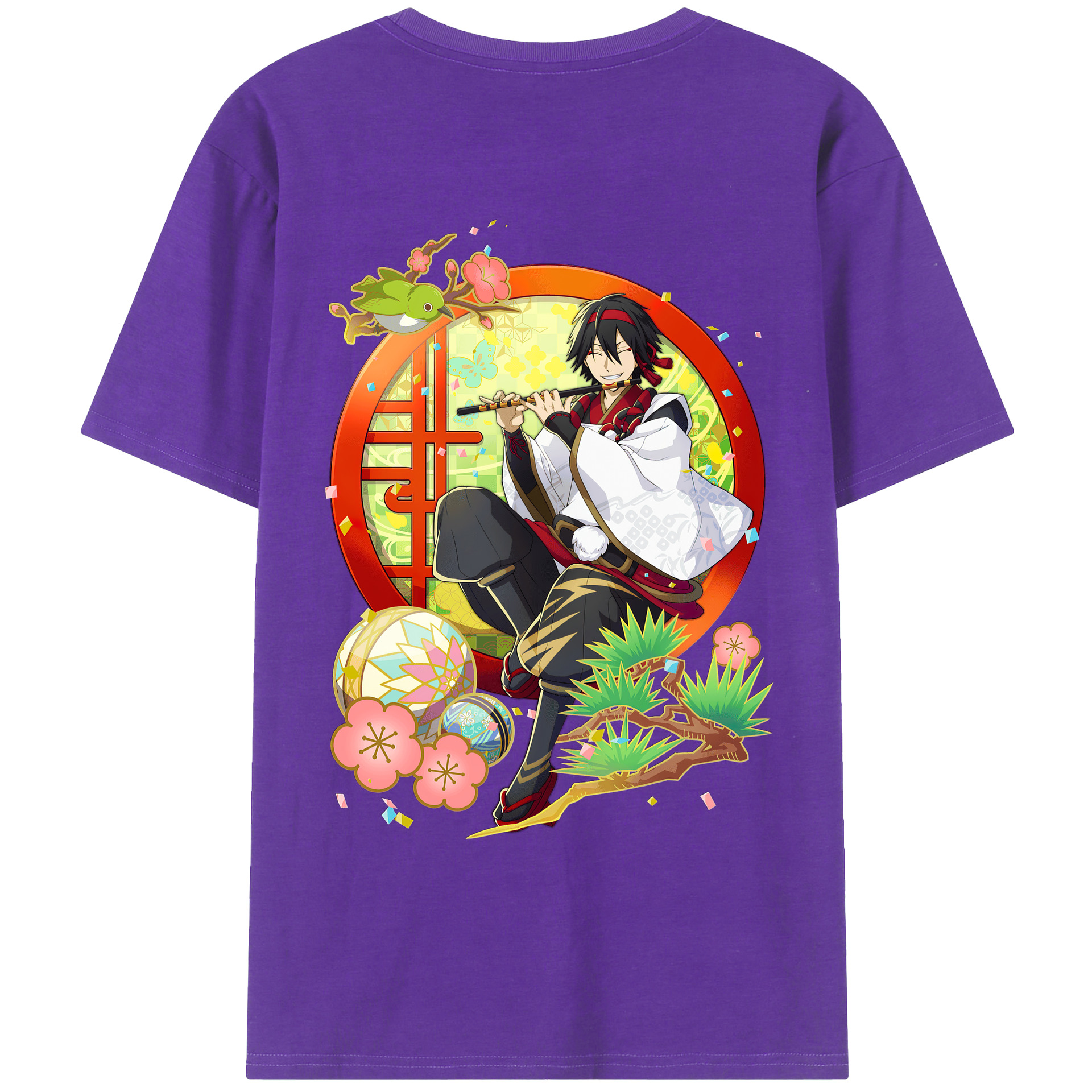（画像用） 文豪ストレイドッグス Bungo Stray Dogs 綿100％ メンズ半袖Tシャツ（バックプリント） 通気性