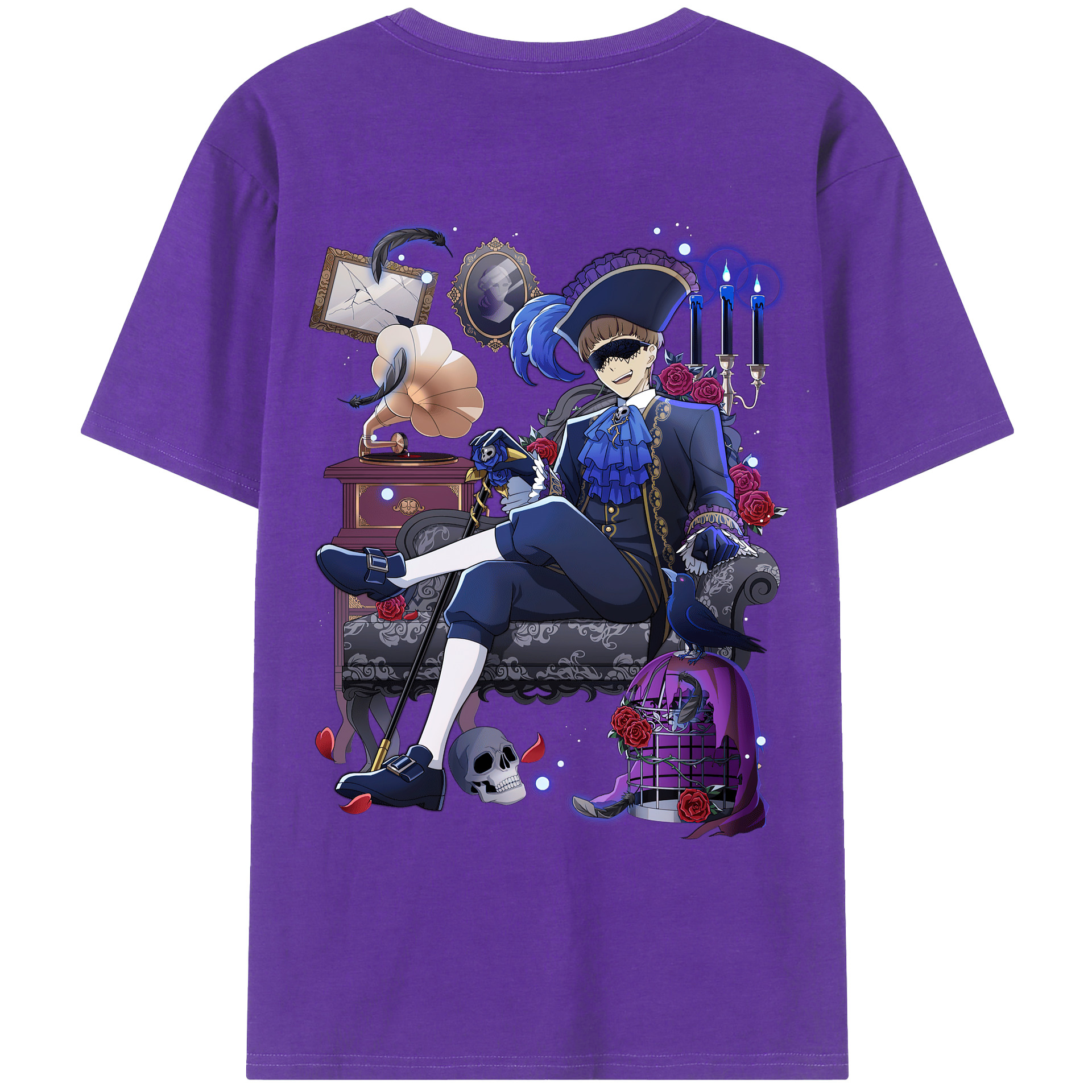 （画像用） 文豪ストレイドッグス Bungo Stray Dogs 綿100％ メンズ半袖Tシャツ（バックプリント） 通気性