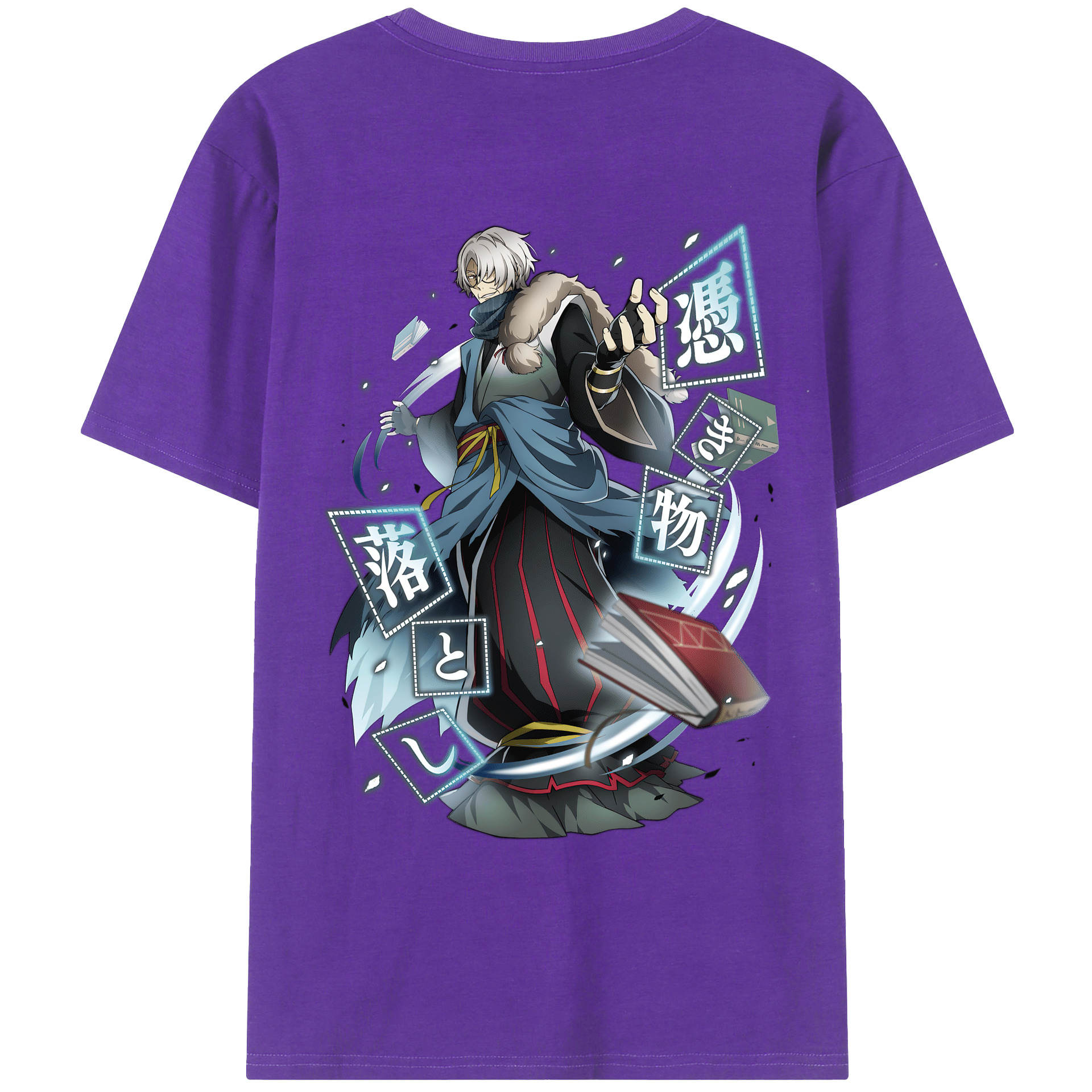 （画像用） 文豪ストレイドッグス Bungo Stray Dogs 綿100％ メンズ半袖Tシャツ（バックプリント） 通気性