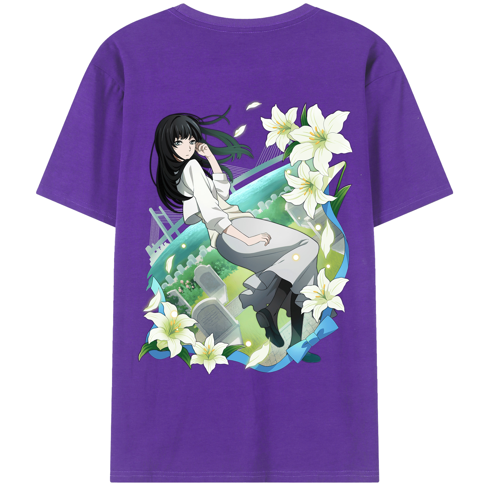 （画像用） 文豪ストレイドッグス Bungo Stray Dogs 綿100％ メンズ半袖Tシャツ（バックプリント） 通気性