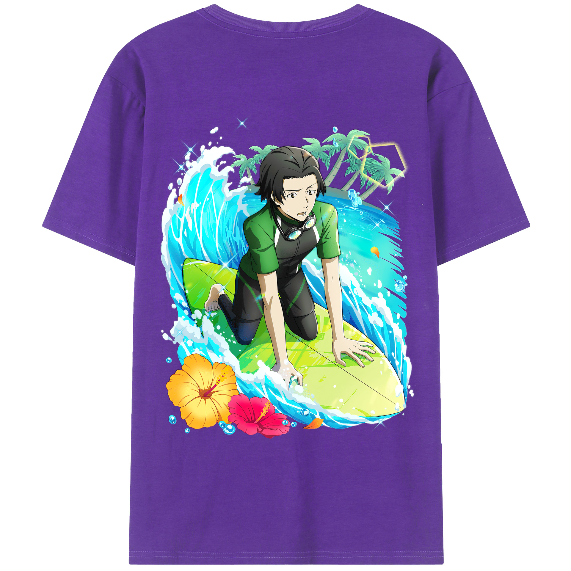 （画像用） 文豪ストレイドッグス Bungo Stray Dogs 綿100％ メンズ半袖Tシャツ（バックプリント） 通気性