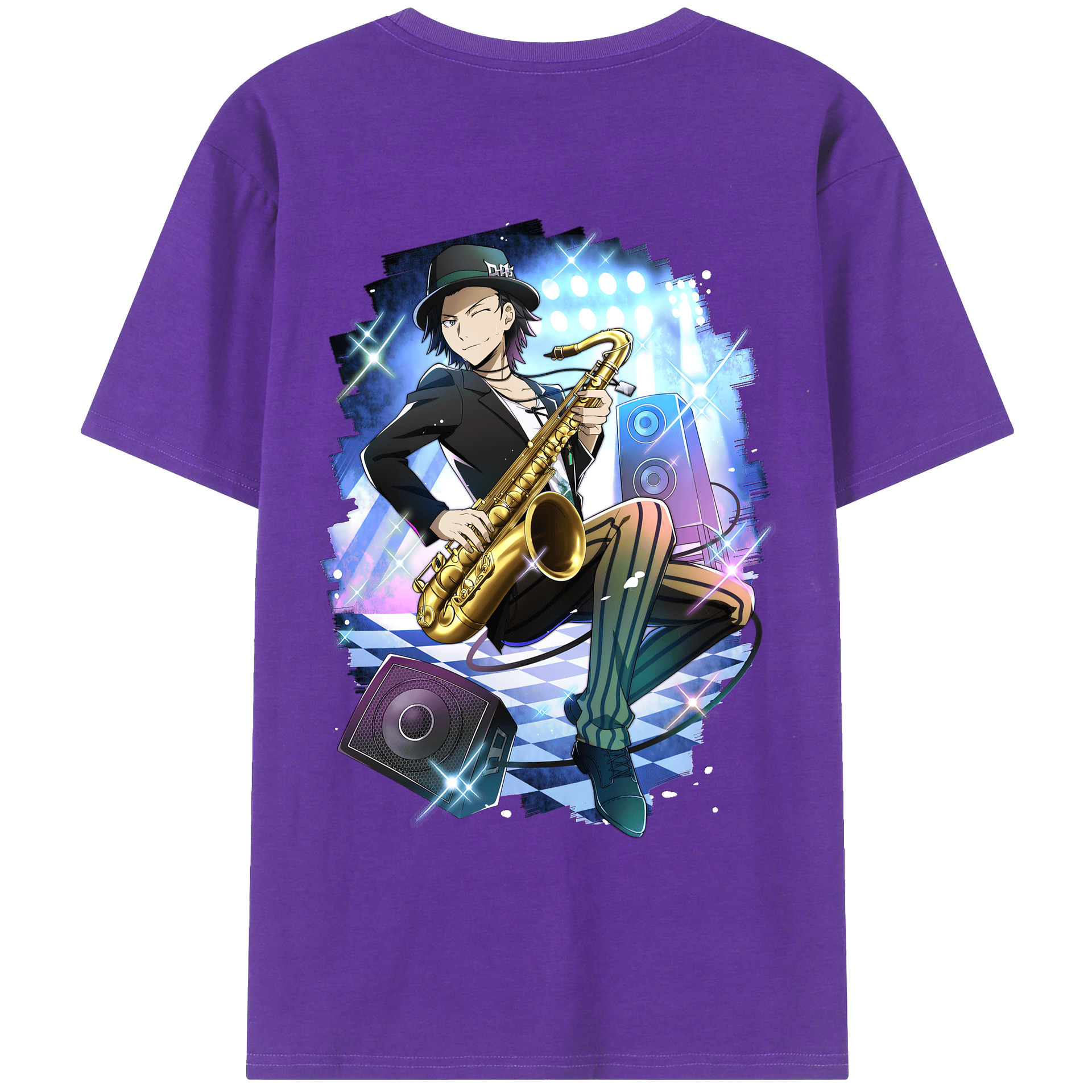 （画像用） 文豪ストレイドッグス Bungo Stray Dogs 綿100％ メンズ半袖Tシャツ（バックプリント） 通気性