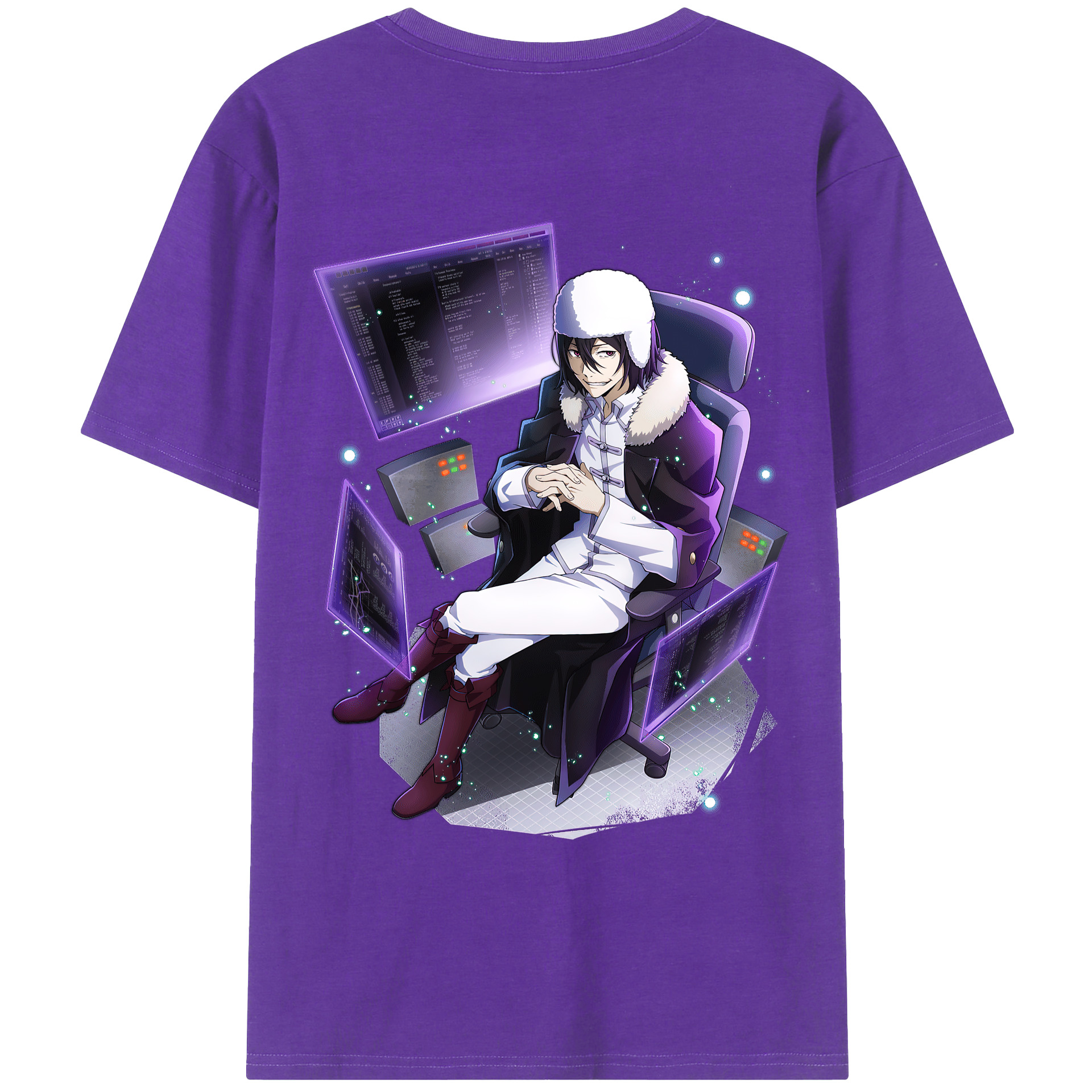 （画像用） 文豪ストレイドッグス Bungo Stray Dogs 綿100％ メンズ半袖Tシャツ（バックプリント） 通気性
