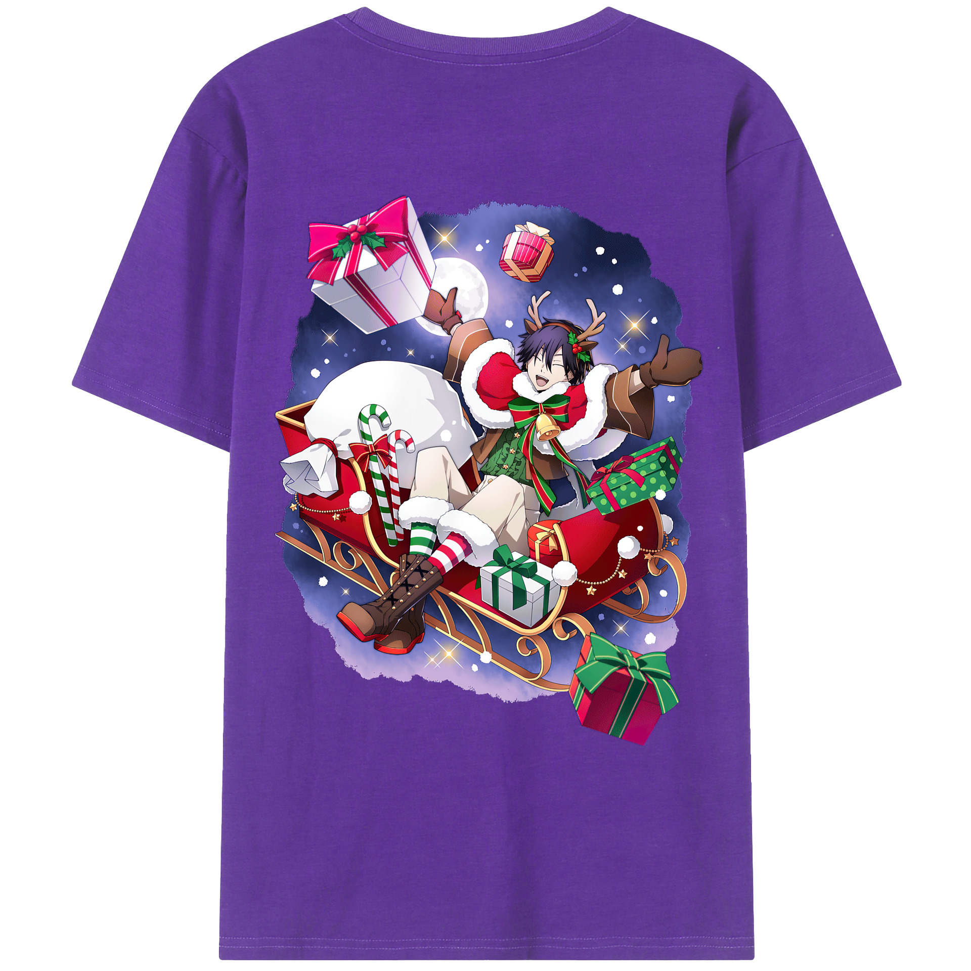 （画像用） 文豪ストレイドッグス Bungo Stray Dogs 綿100％ メンズ半袖Tシャツ（バックプリント） 通気性