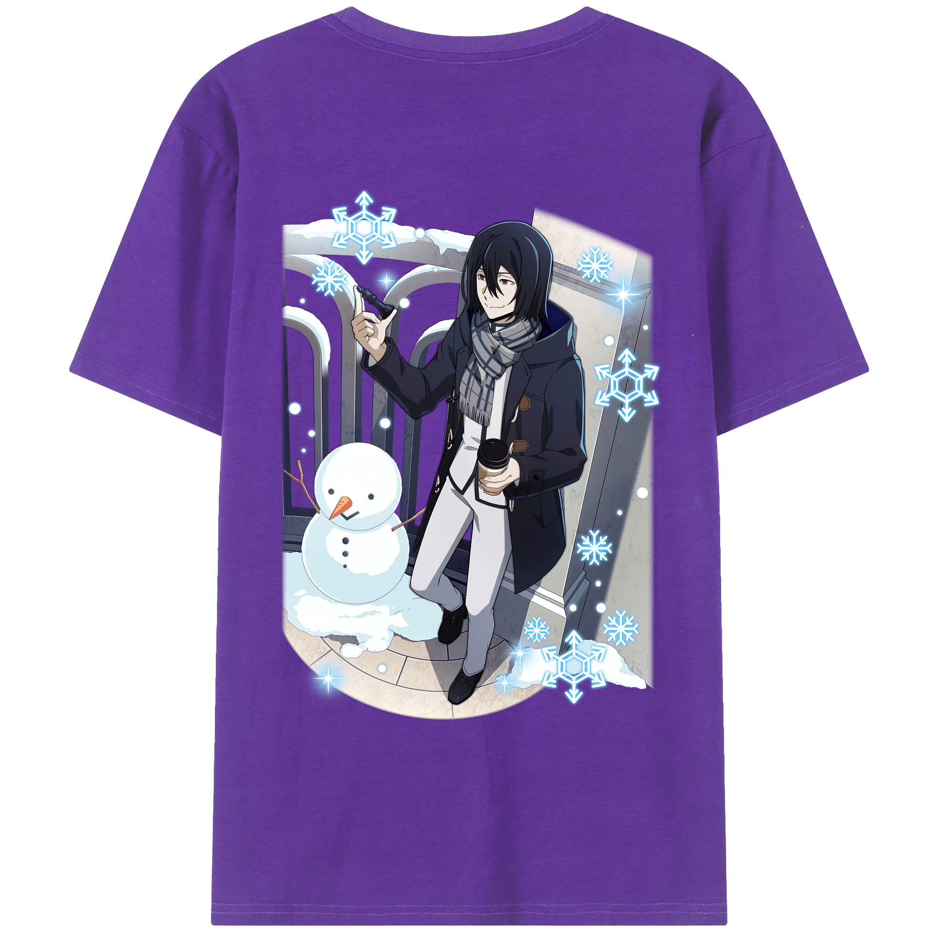 （画像用） 文豪ストレイドッグス Bungo Stray Dogs 綿100％ メンズ半袖Tシャツ（バックプリント） 通気性