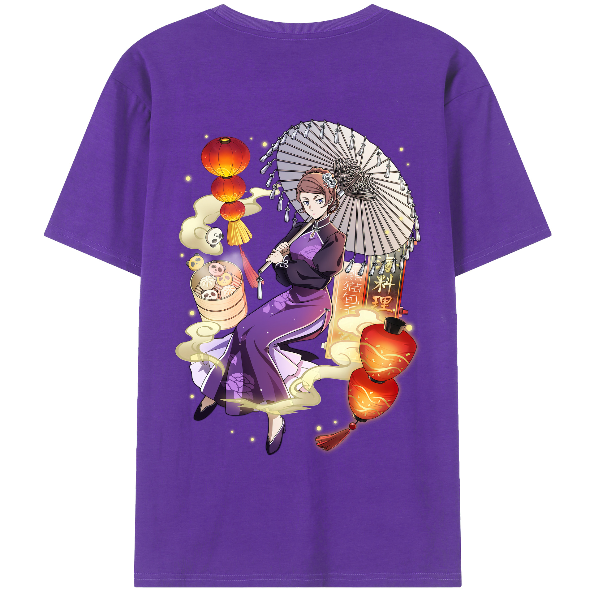 （画像用） 文豪ストレイドッグス Bungo Stray Dogs 綿100％ メンズ半袖Tシャツ（バックプリント） 通気性