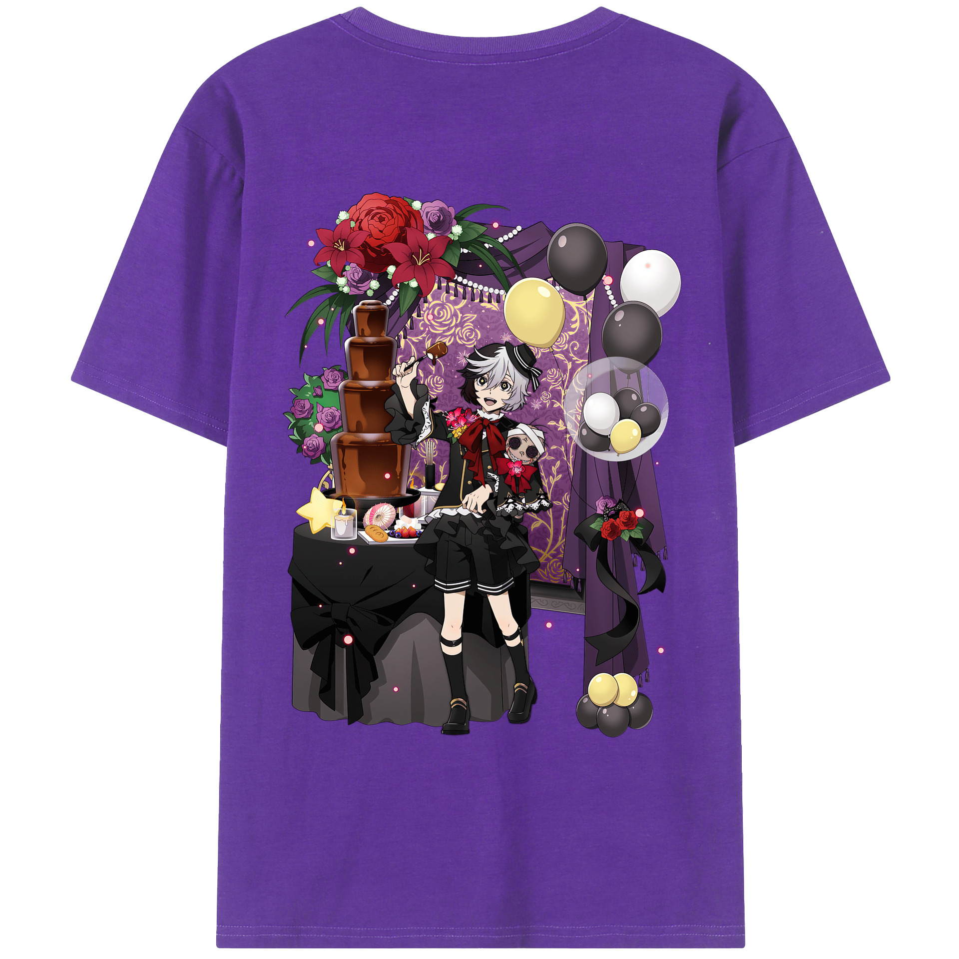 （画像用） 文豪ストレイドッグス Bungo Stray Dogs 綿100％ メンズ半袖Tシャツ（バックプリント） 通気性