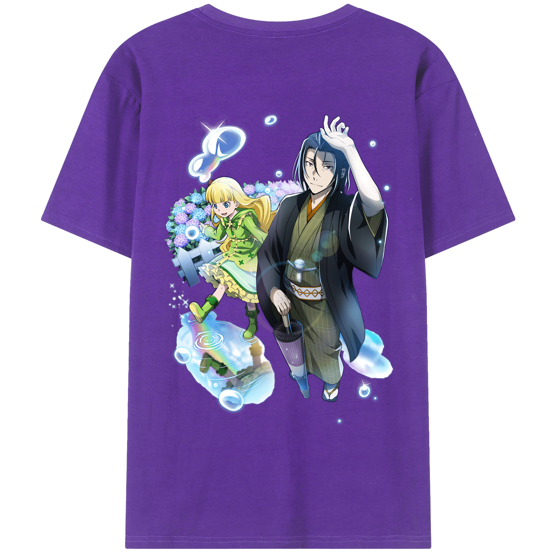 （画像用） 文豪ストレイドッグス Bungo Stray Dogs 綿100％ メンズ半袖Tシャツ（バックプリント） 通気性