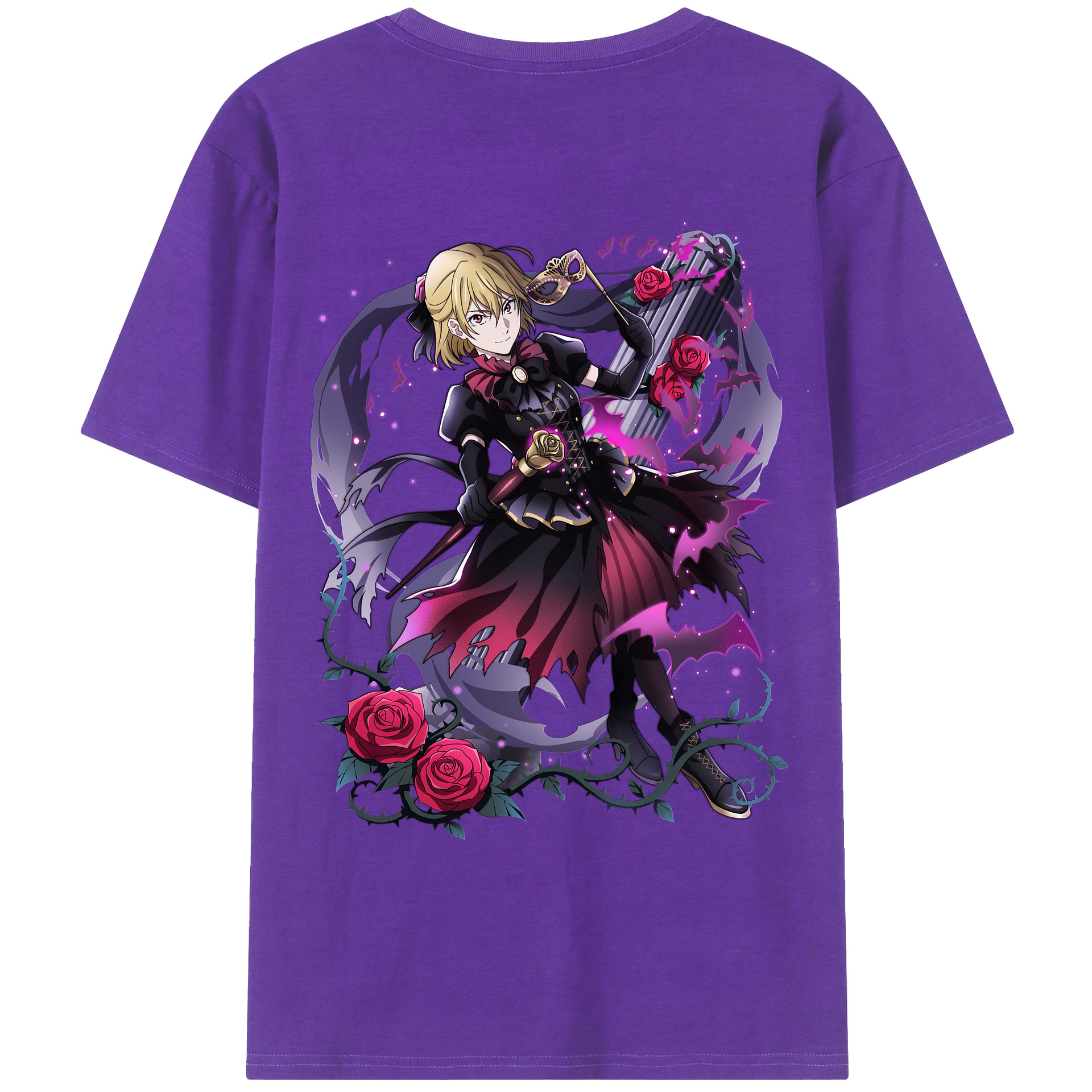 （画像用） 文豪ストレイドッグス Bungo Stray Dogs 綿100％ メンズ半袖Tシャツ（バックプリント） 通気性