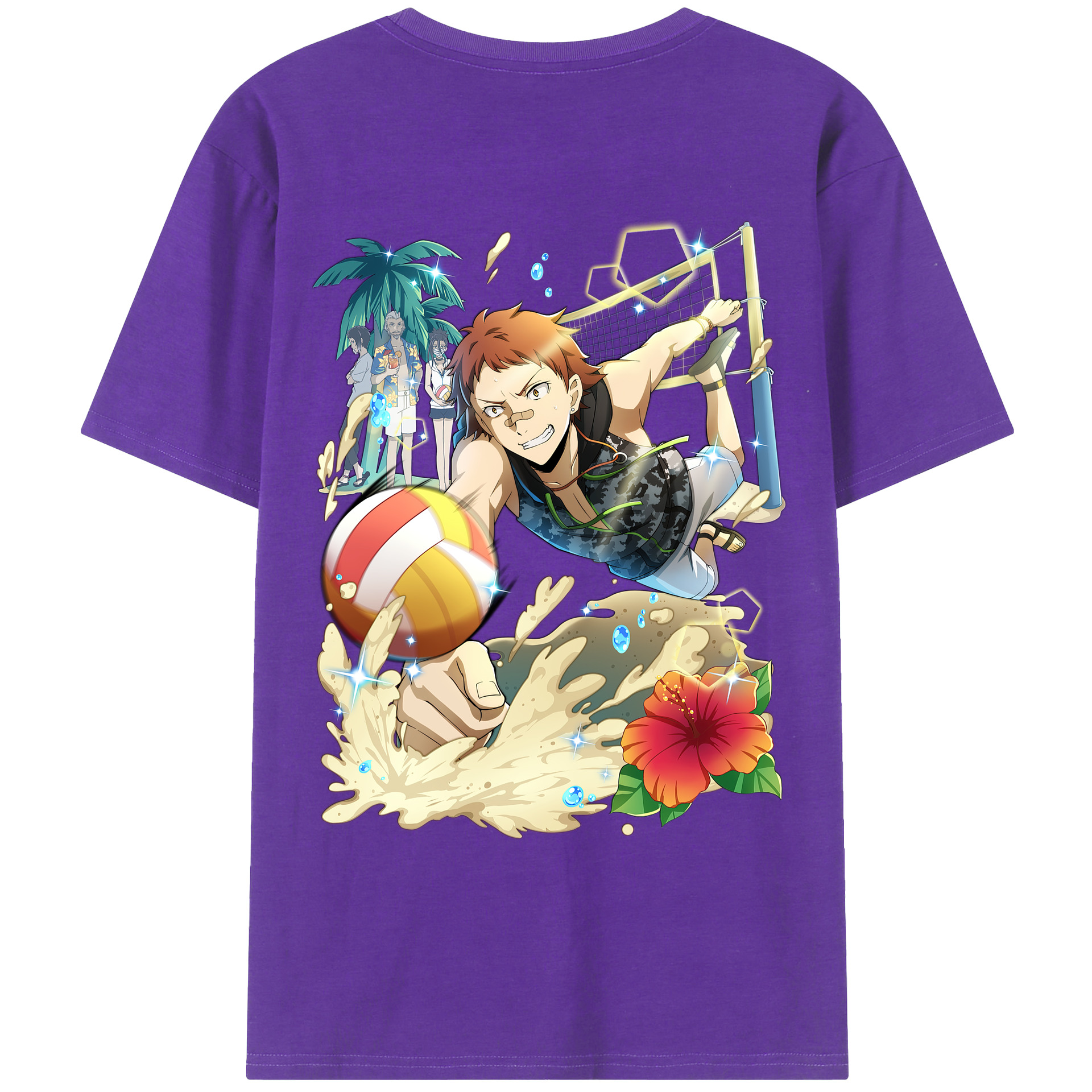 （画像用） 文豪ストレイドッグス Bungo Stray Dogs 綿100％ メンズ半袖Tシャツ（バックプリント） 通気性