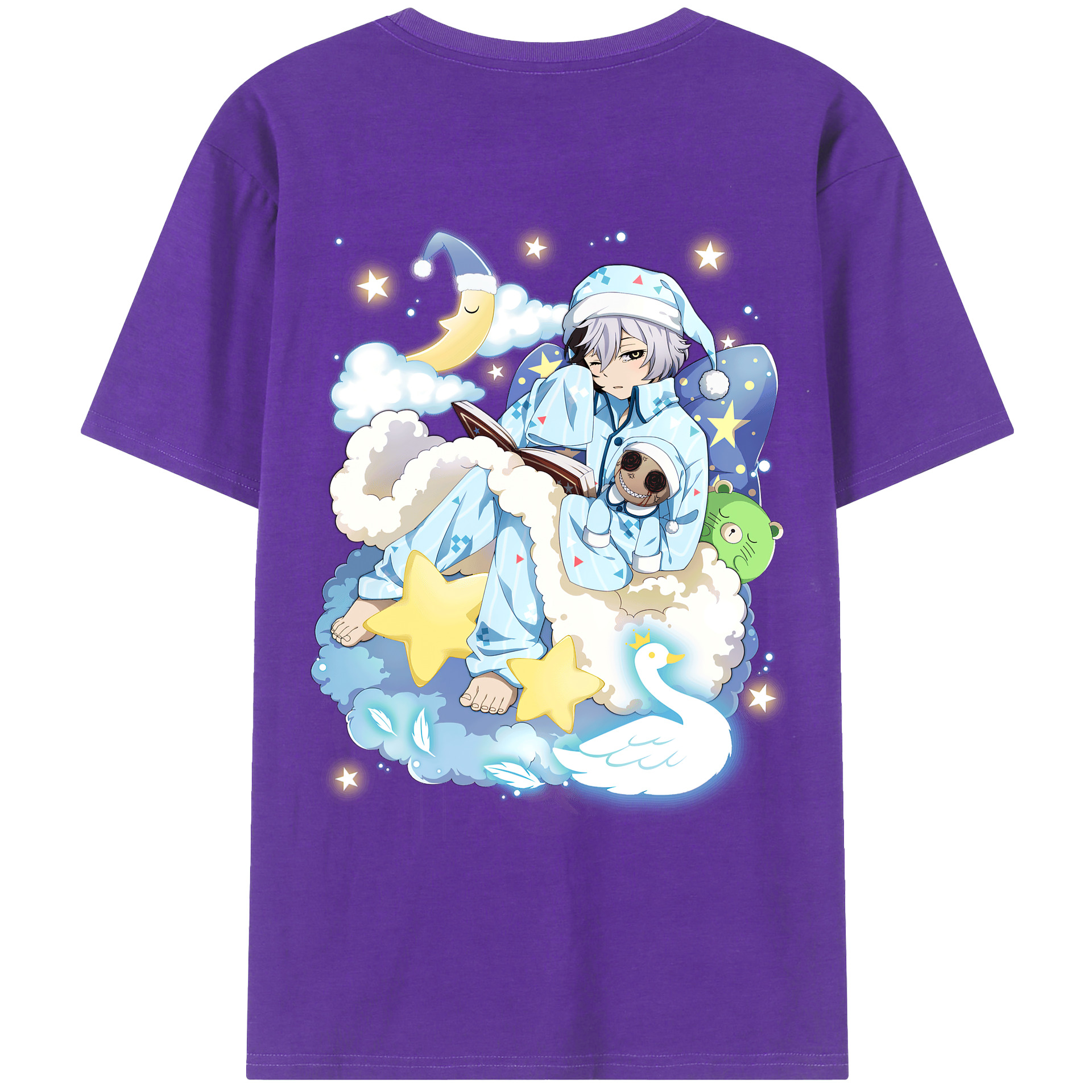 （画像用） 文豪ストレイドッグス Bungo Stray Dogs 綿100％ メンズ半袖Tシャツ（バックプリント） 通気性
