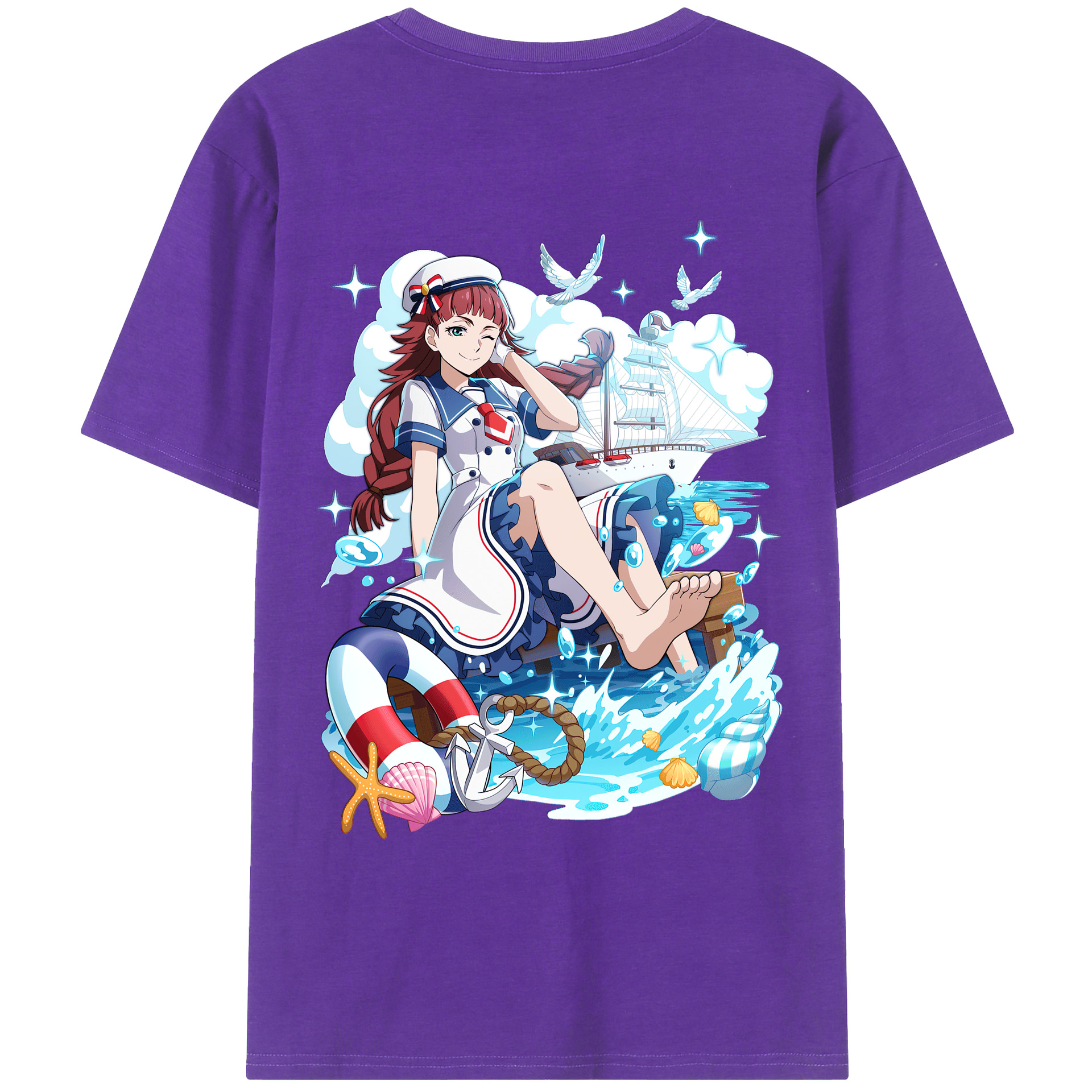 （画像用） 文豪ストレイドッグス Bungo Stray Dogs 綿100％ メンズ半袖Tシャツ（バックプリント） 通気性