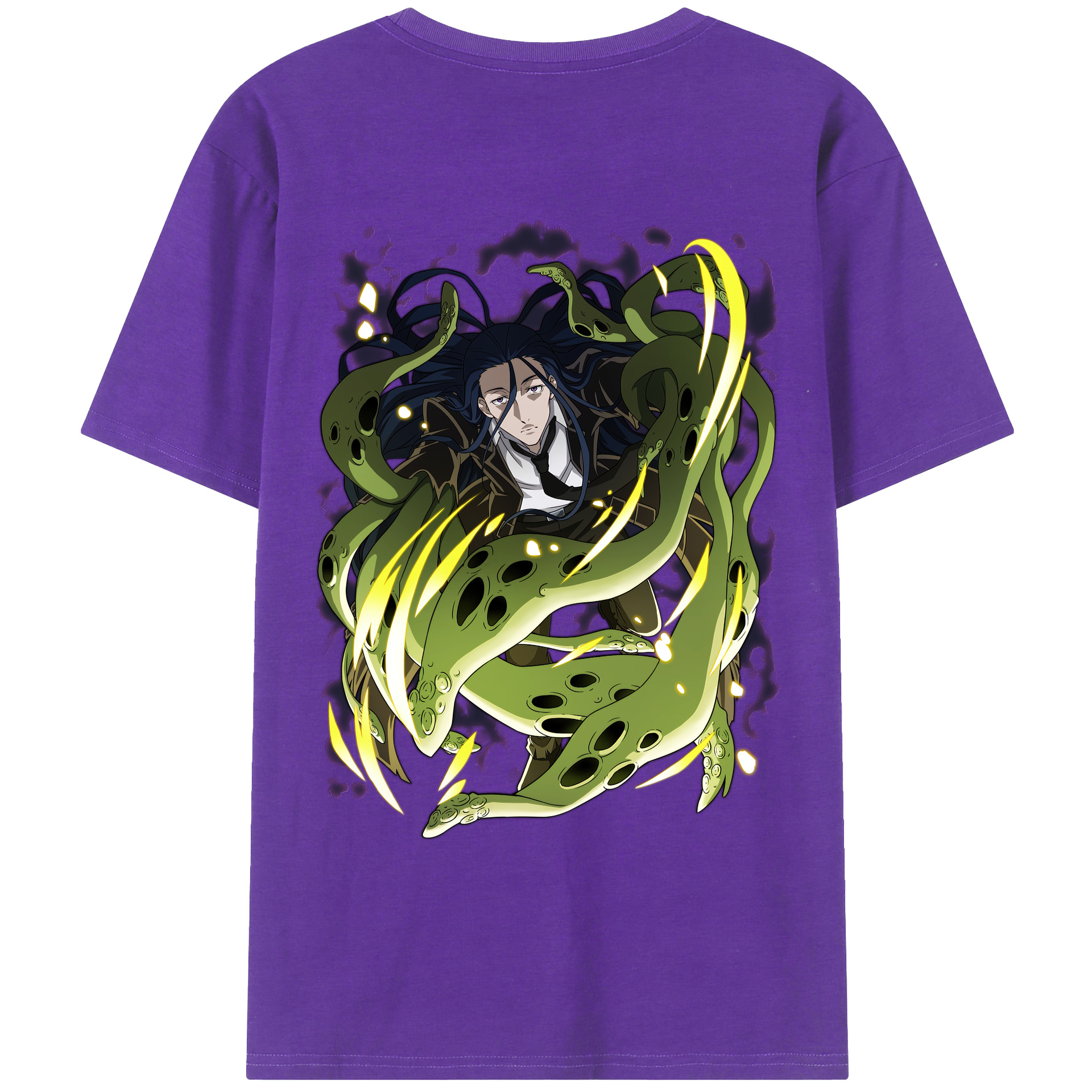 （画像用） 文豪ストレイドッグス Bungo Stray Dogs 綿100％ メンズ半袖Tシャツ（バックプリント） 通気性