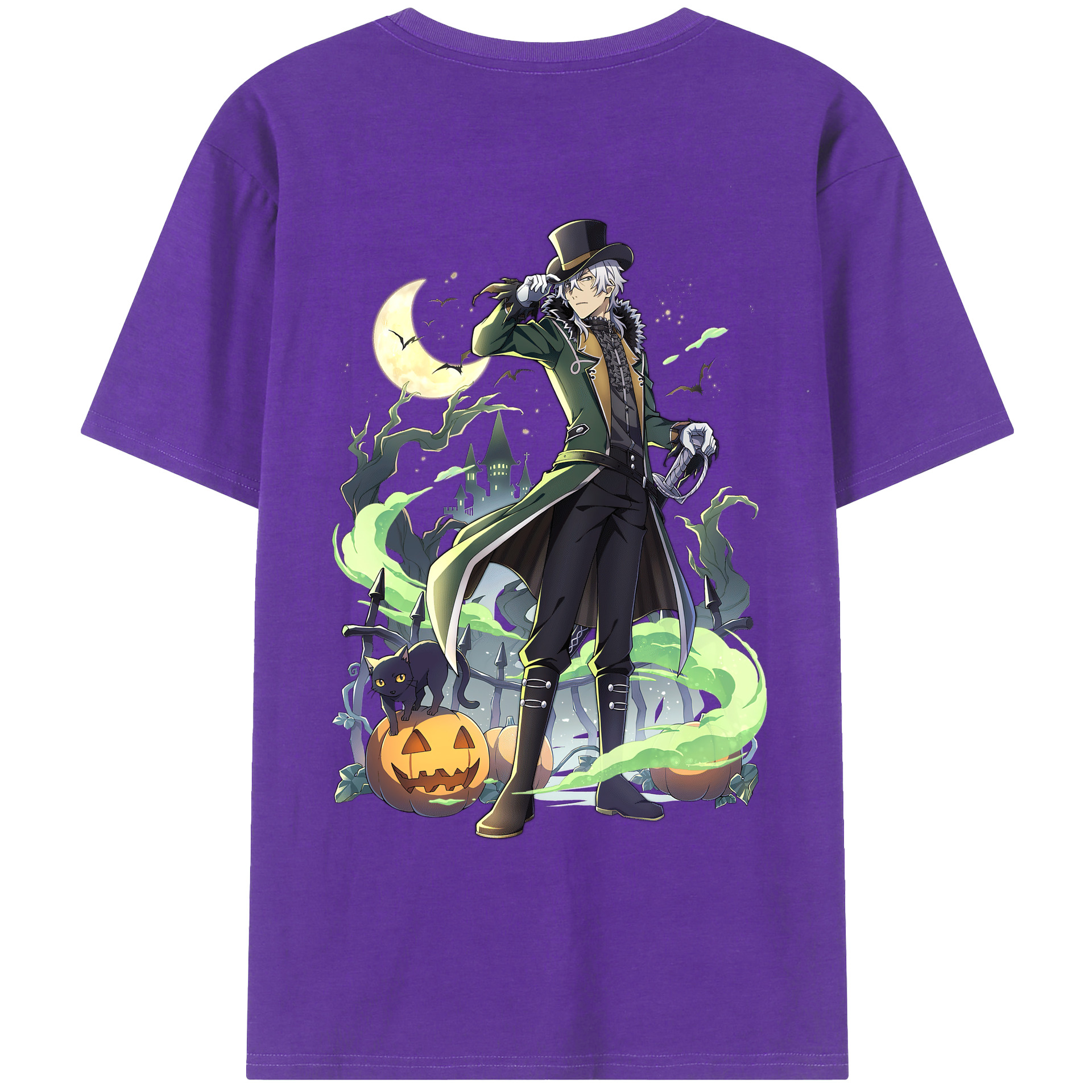 （画像用） 文豪ストレイドッグス Bungo Stray Dogs 綿100％ メンズ半袖Tシャツ（バックプリント） 通気性