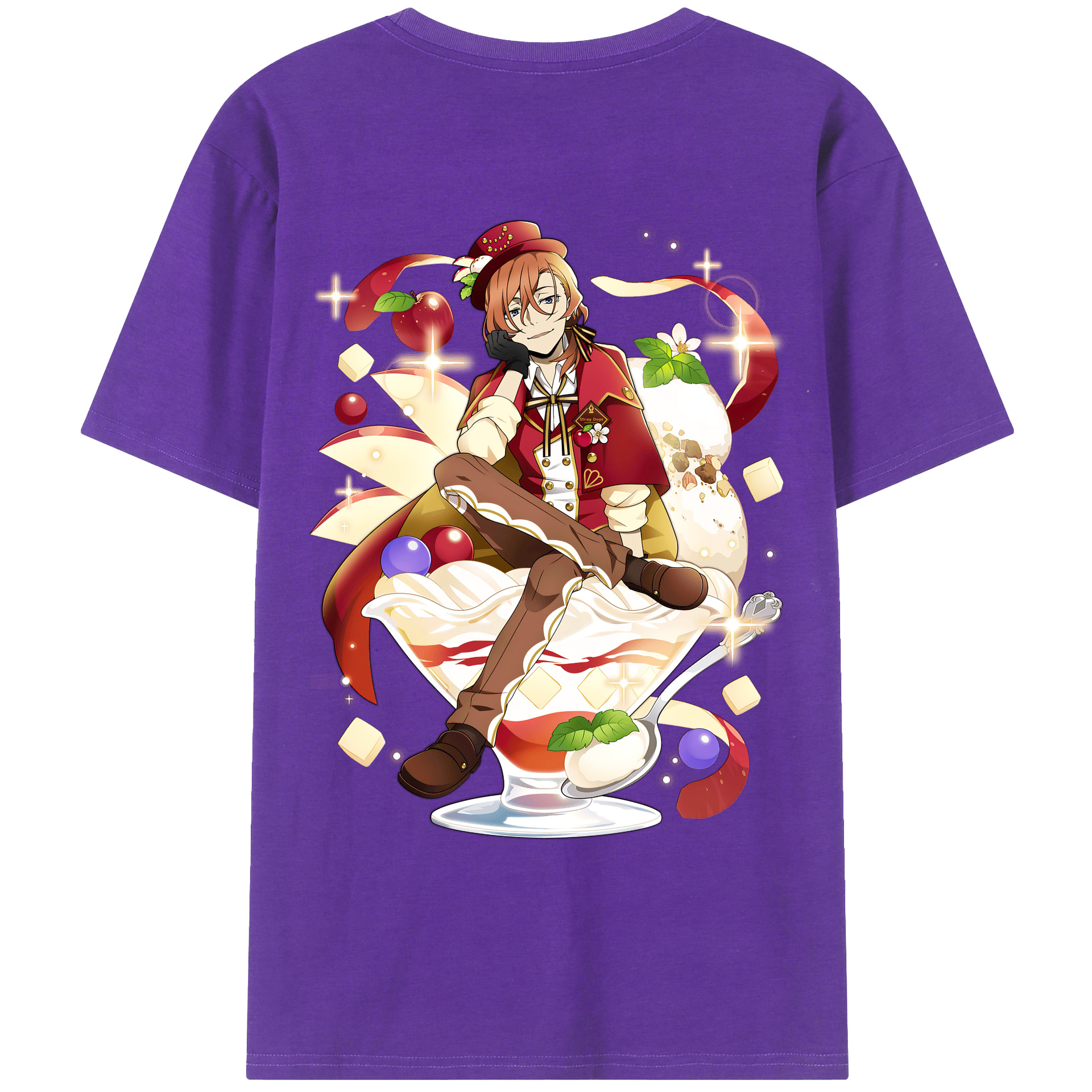 （画像用） 文豪ストレイドッグス Bungo Stray Dogs 綿100％ メンズ半袖Tシャツ（バックプリント） 通気性