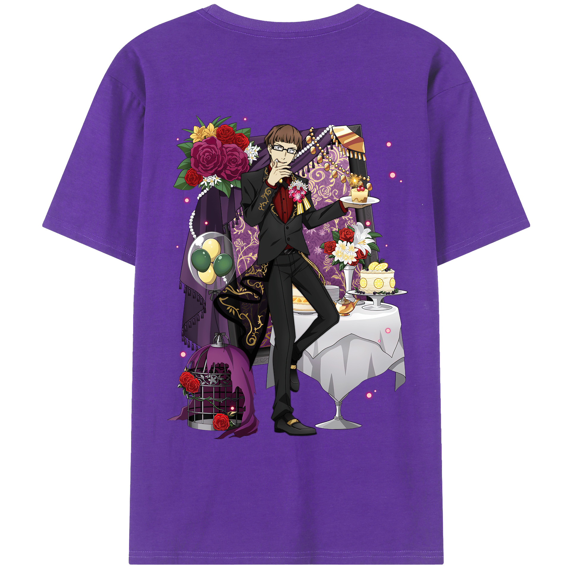 （画像用） 文豪ストレイドッグス Bungo Stray Dogs 綿100％ メンズ半袖Tシャツ（バックプリント） 通気性