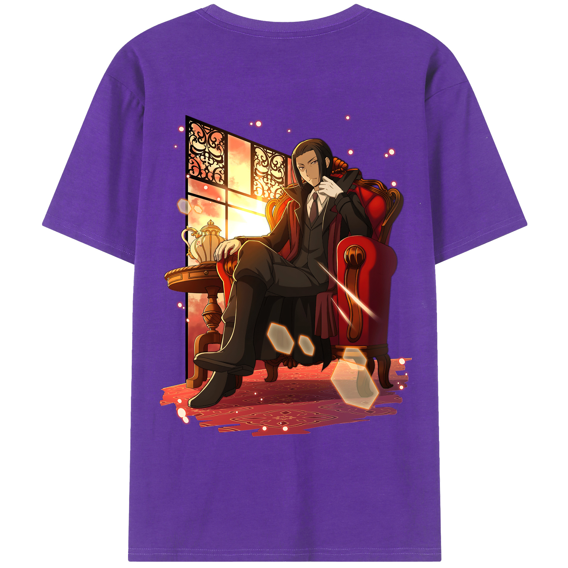 （画像用） 文豪ストレイドッグス Bungo Stray Dogs 綿100％ メンズ半袖Tシャツ（バックプリント） 通気性