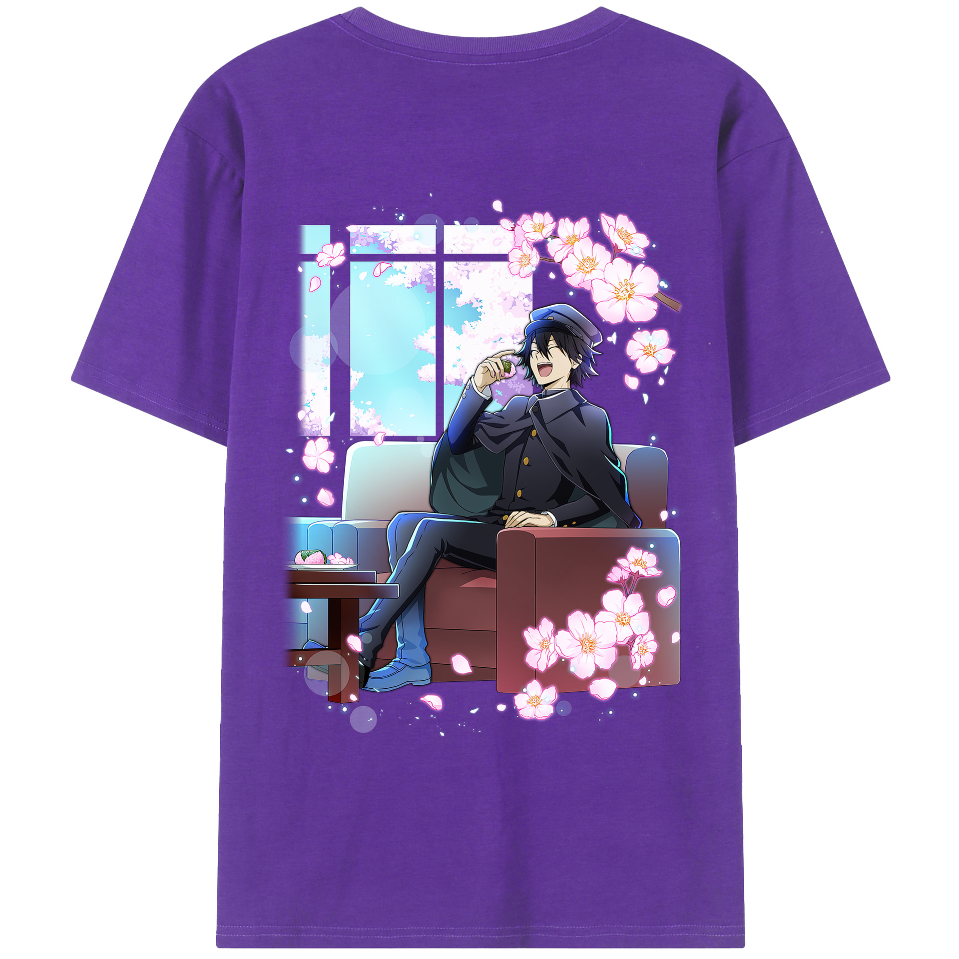 （画像用） 文豪ストレイドッグス Bungo Stray Dogs 綿100％ メンズ半袖Tシャツ（バックプリント） 通気性