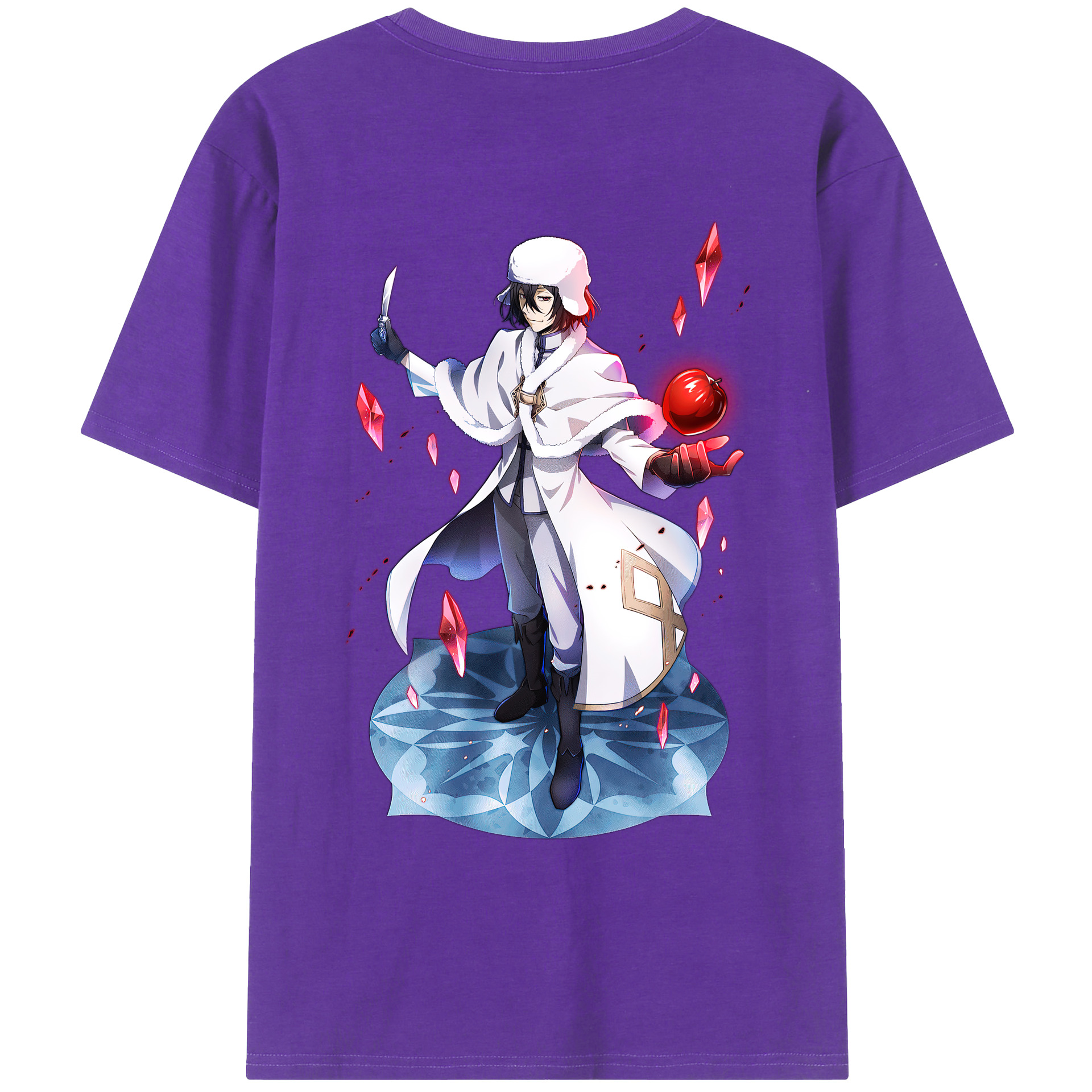 （画像用） 文豪ストレイドッグス Bungo Stray Dogs 綿100％ メンズ半袖Tシャツ（バックプリント） 通気性
