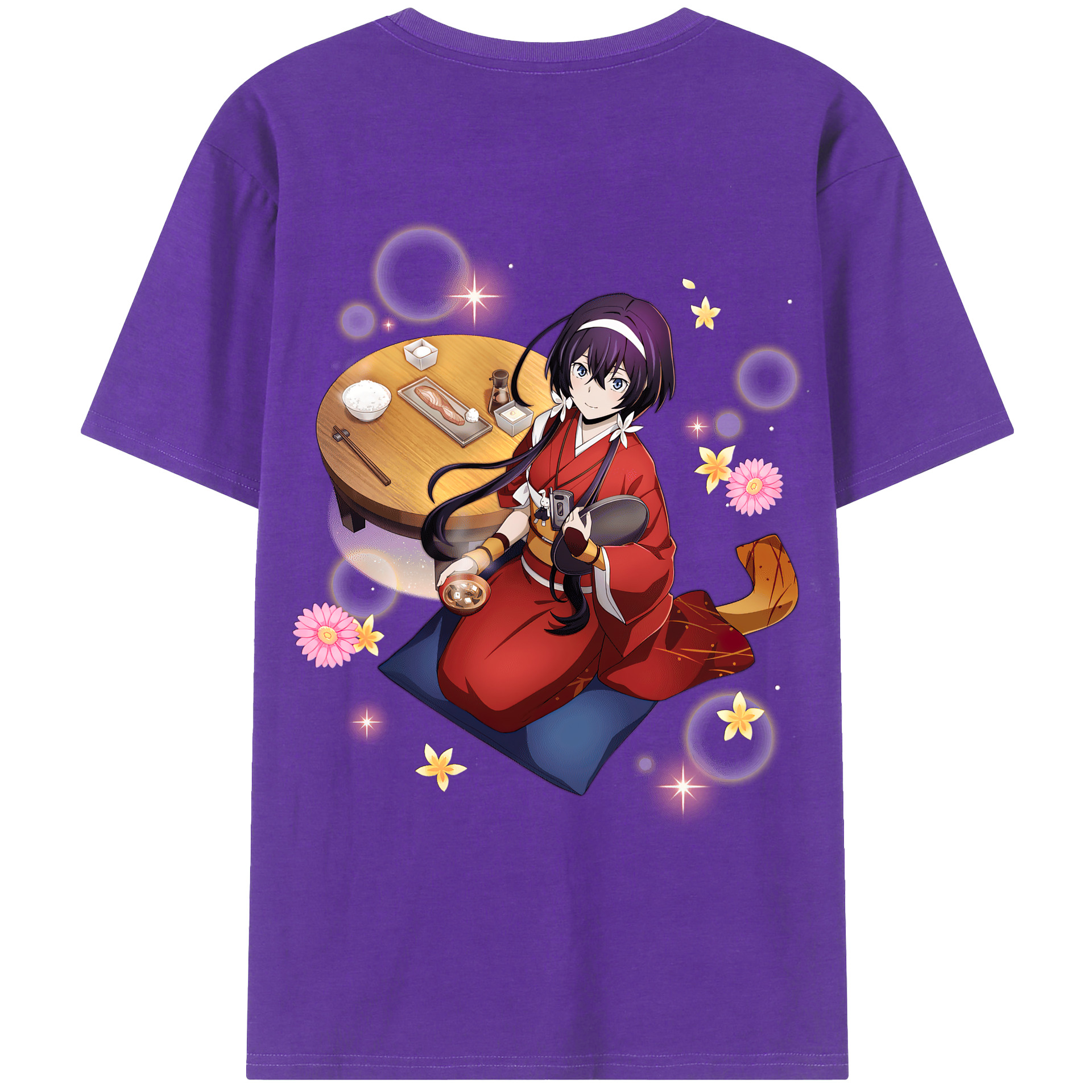 （画像用） 文豪ストレイドッグス Bungo Stray Dogs 綿100％ メンズ半袖Tシャツ（バックプリント） 通気性