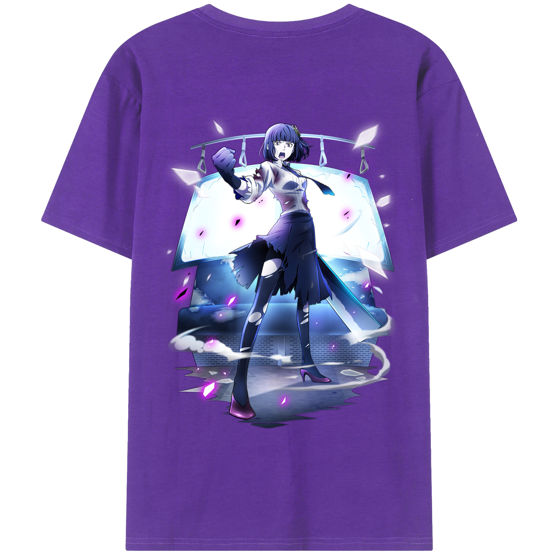 （画像用） 文豪ストレイドッグス Bungo Stray Dogs 綿100％ メンズ半袖Tシャツ（バックプリント） 通気性