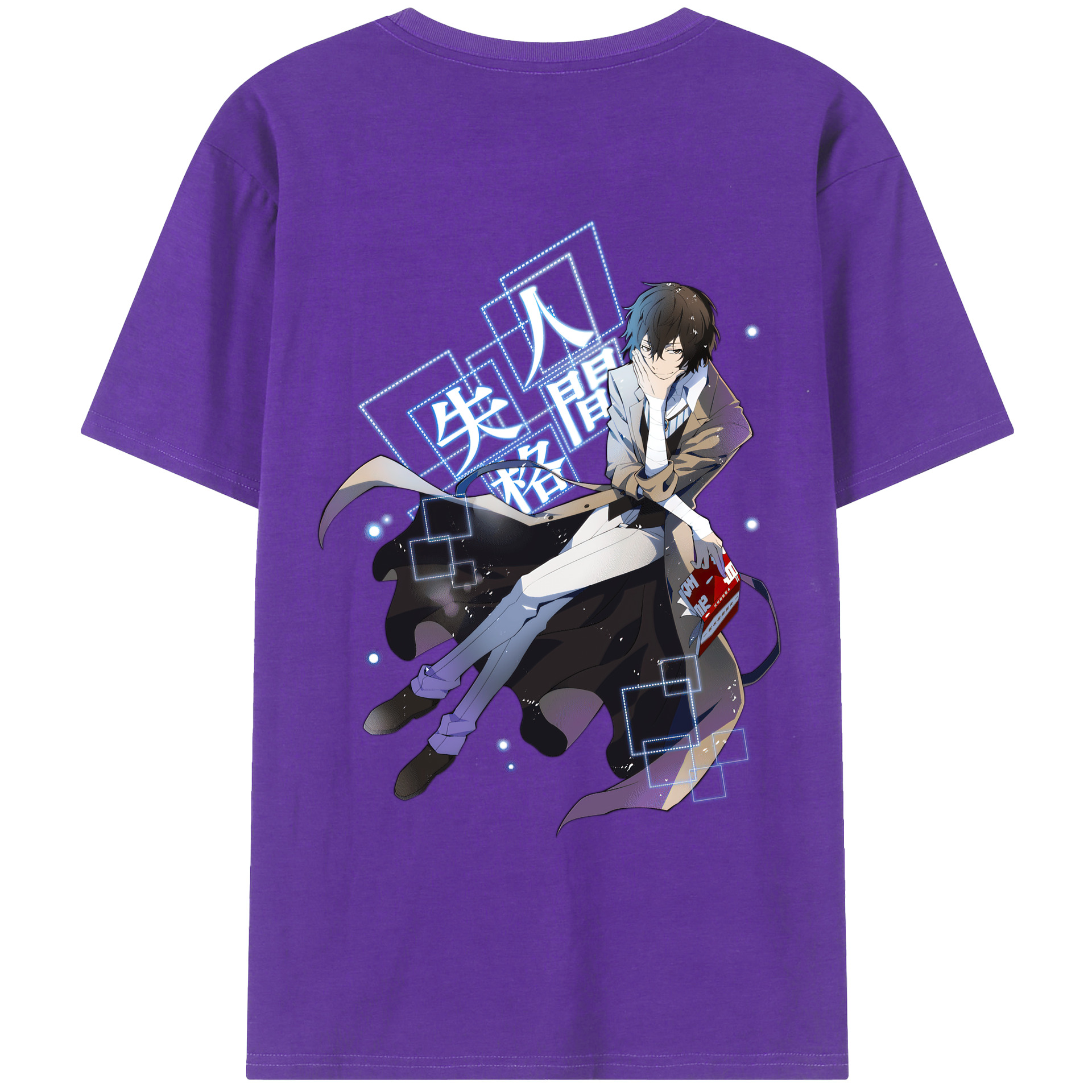 （画像用） 文豪ストレイドッグス Bungo Stray Dogs 綿100％ メンズ半袖Tシャツ（バックプリント） 通気性