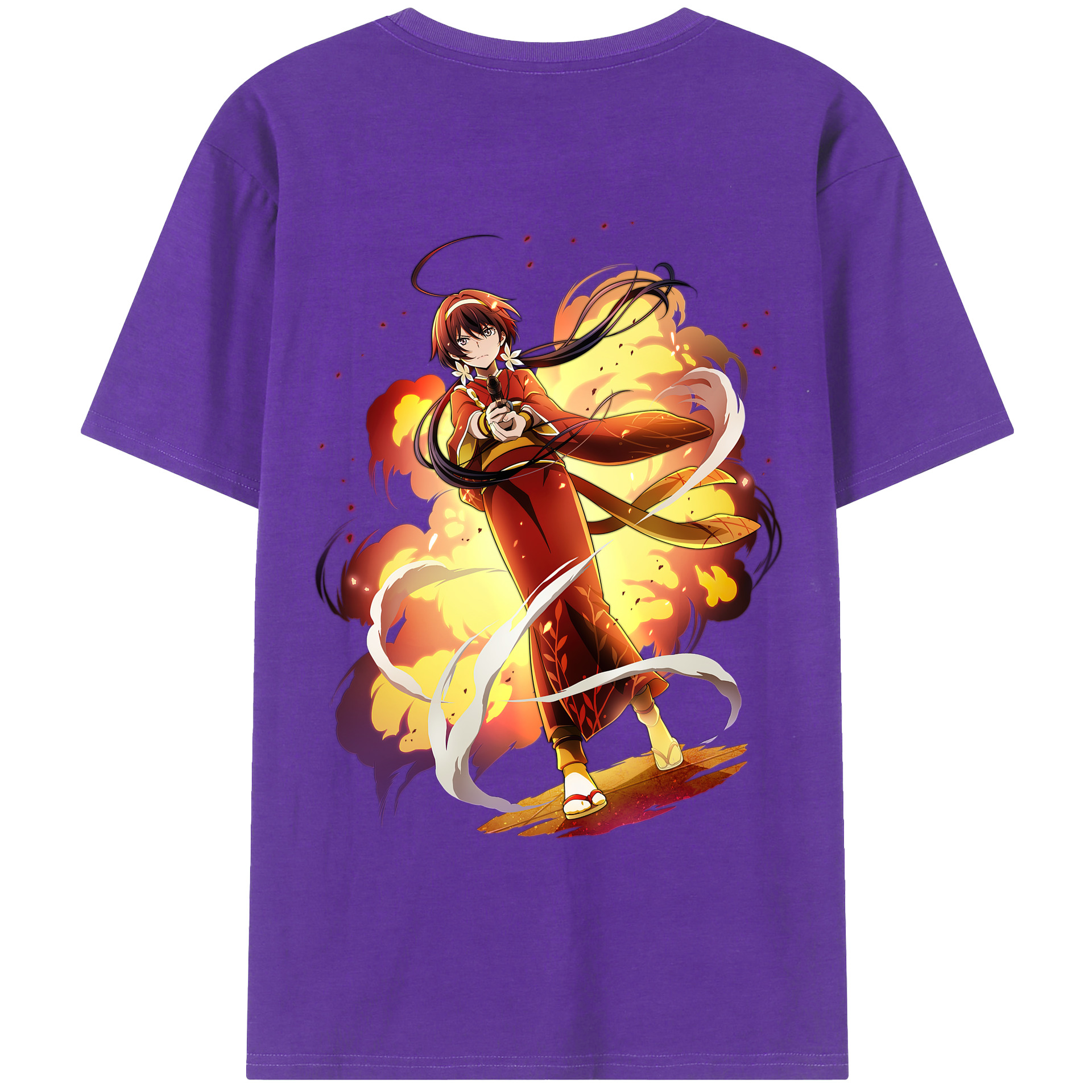 （画像用） 文豪ストレイドッグス Bungo Stray Dogs 綿100％ メンズ半袖Tシャツ（バックプリント） 通気性