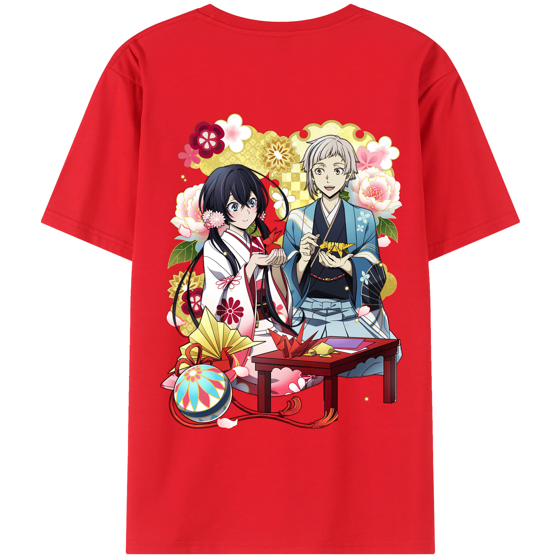 （画像用） 文豪ストレイドッグス Bungo Stray Dogs 綿100％ メンズ半袖Tシャツ（バックプリント） 通気性