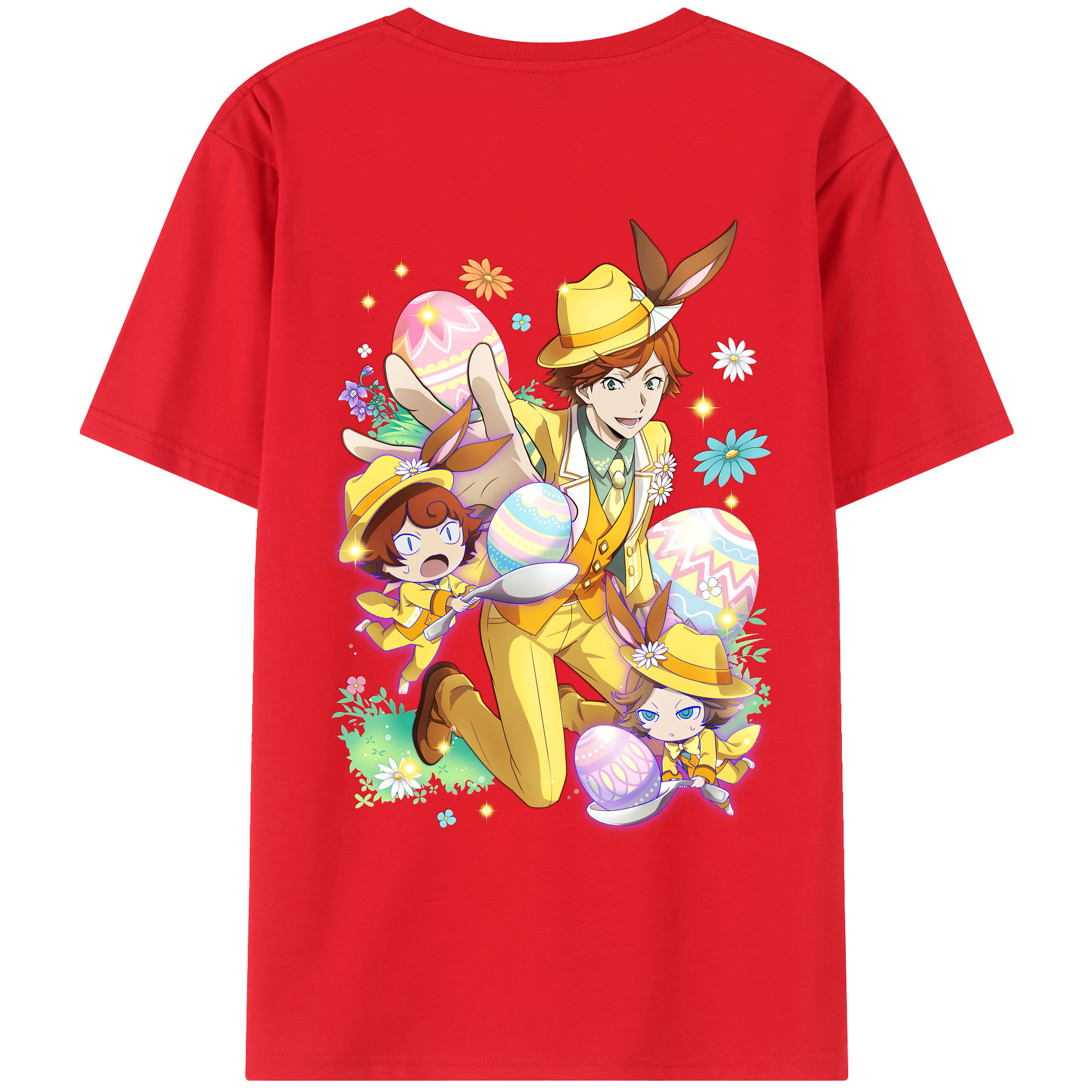 （画像用） 文豪ストレイドッグス Bungo Stray Dogs 綿100％ メンズ半袖Tシャツ（バックプリント） 通気性