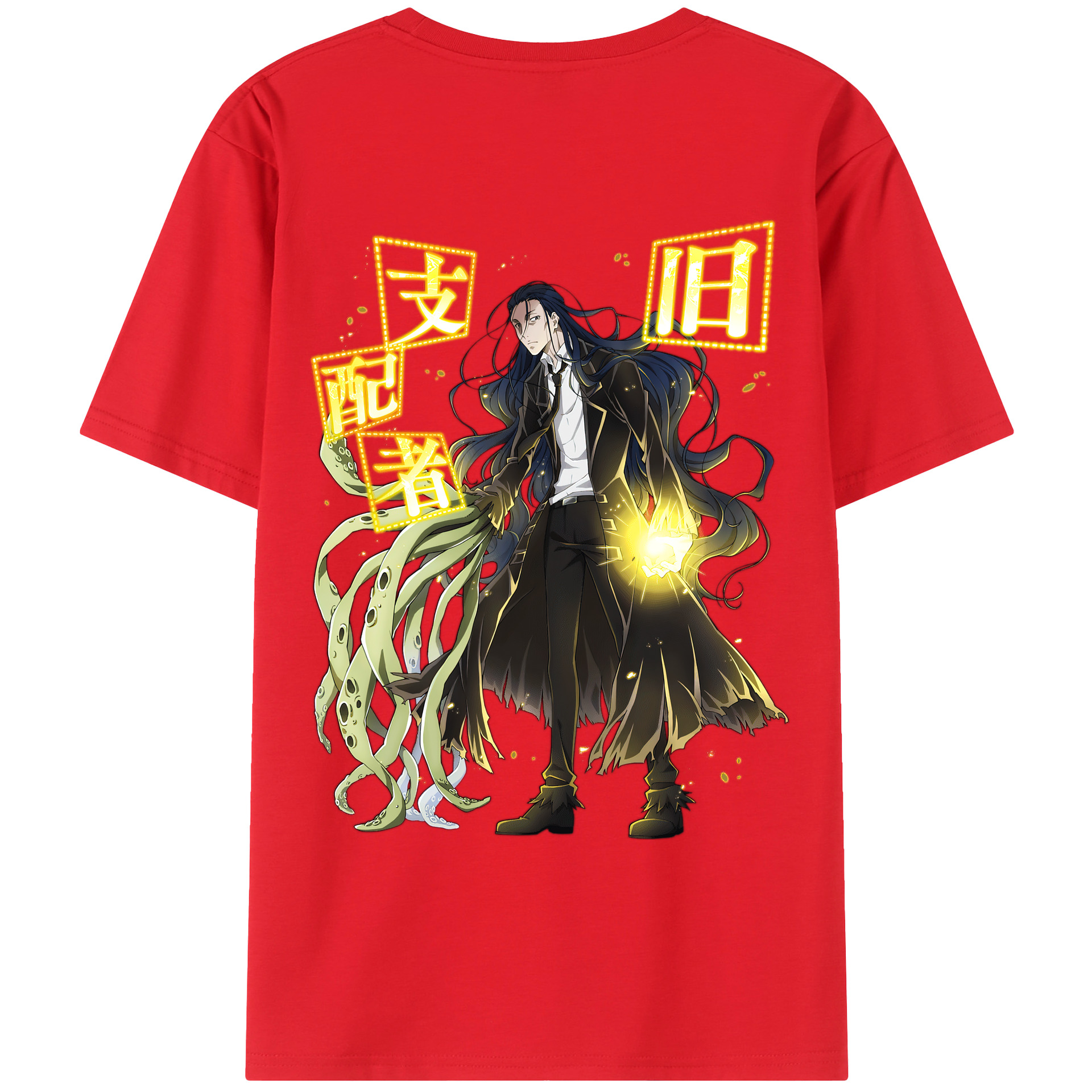 （画像用） 文豪ストレイドッグス Bungo Stray Dogs 綿100％ メンズ半袖Tシャツ（バックプリント） 通気性