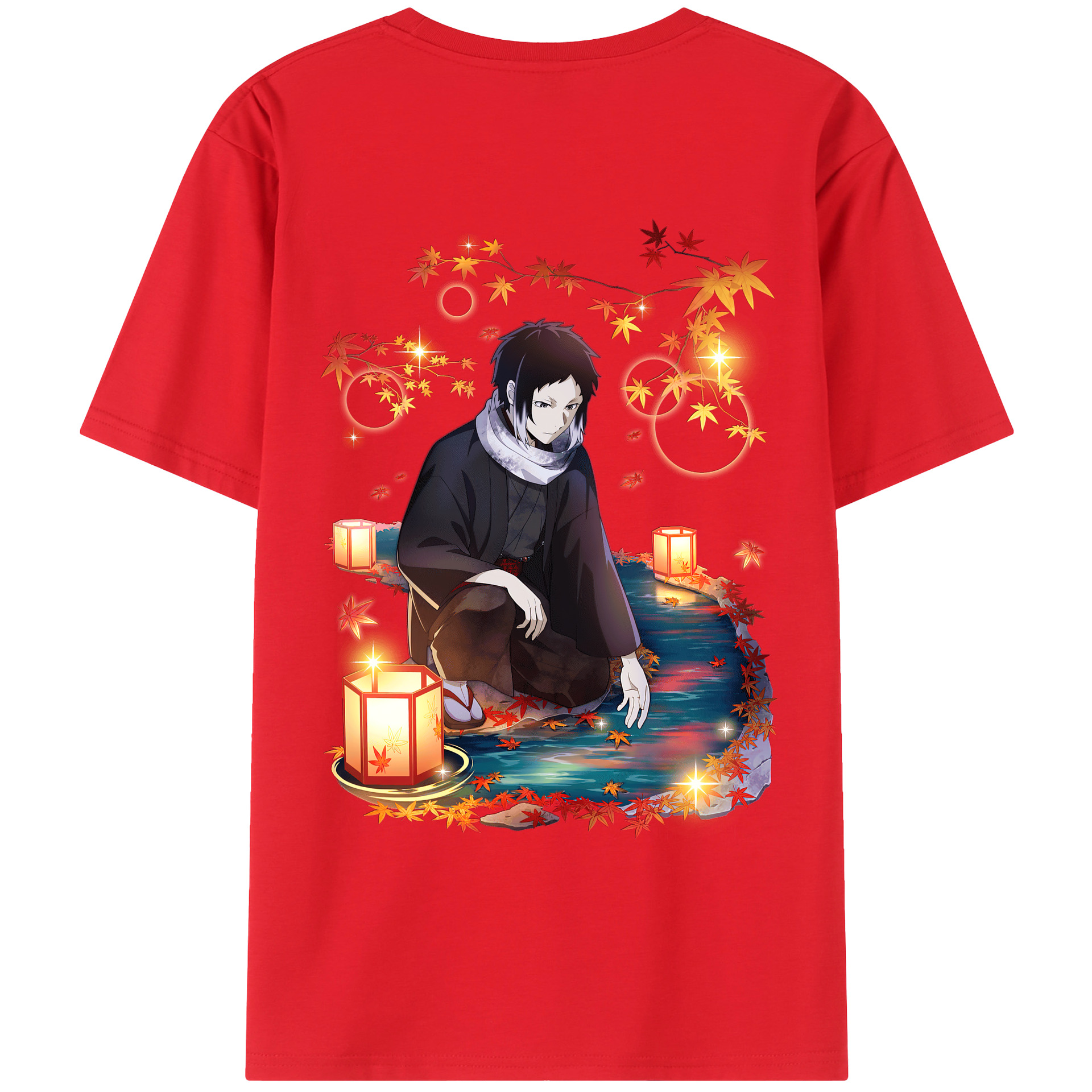 （画像用） 文豪ストレイドッグス Bungo Stray Dogs 綿100％ メンズ半袖Tシャツ（バックプリント） 通気性