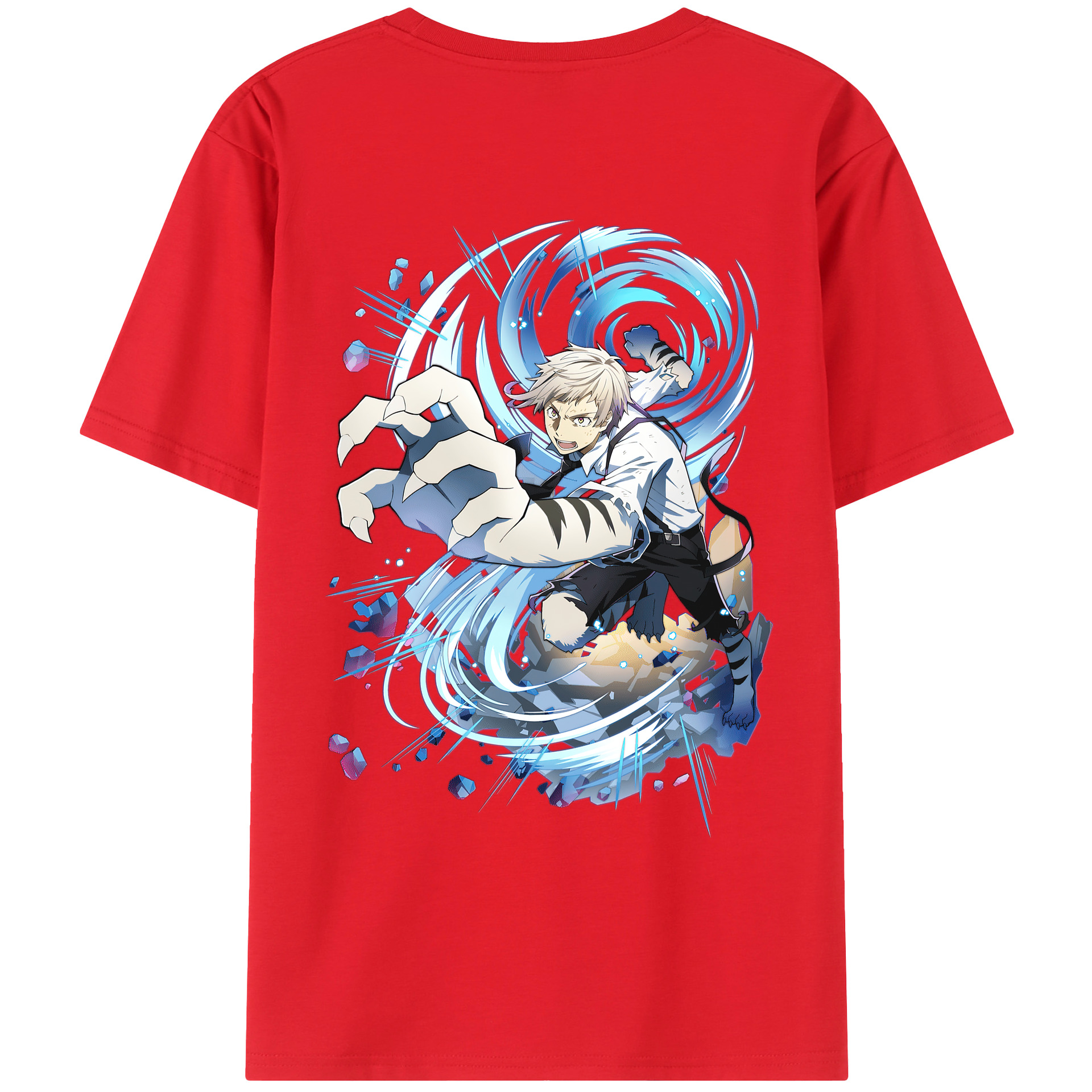 （画像用） 文豪ストレイドッグス Bungo Stray Dogs 綿100％ メンズ半袖Tシャツ（バックプリント） 通気性