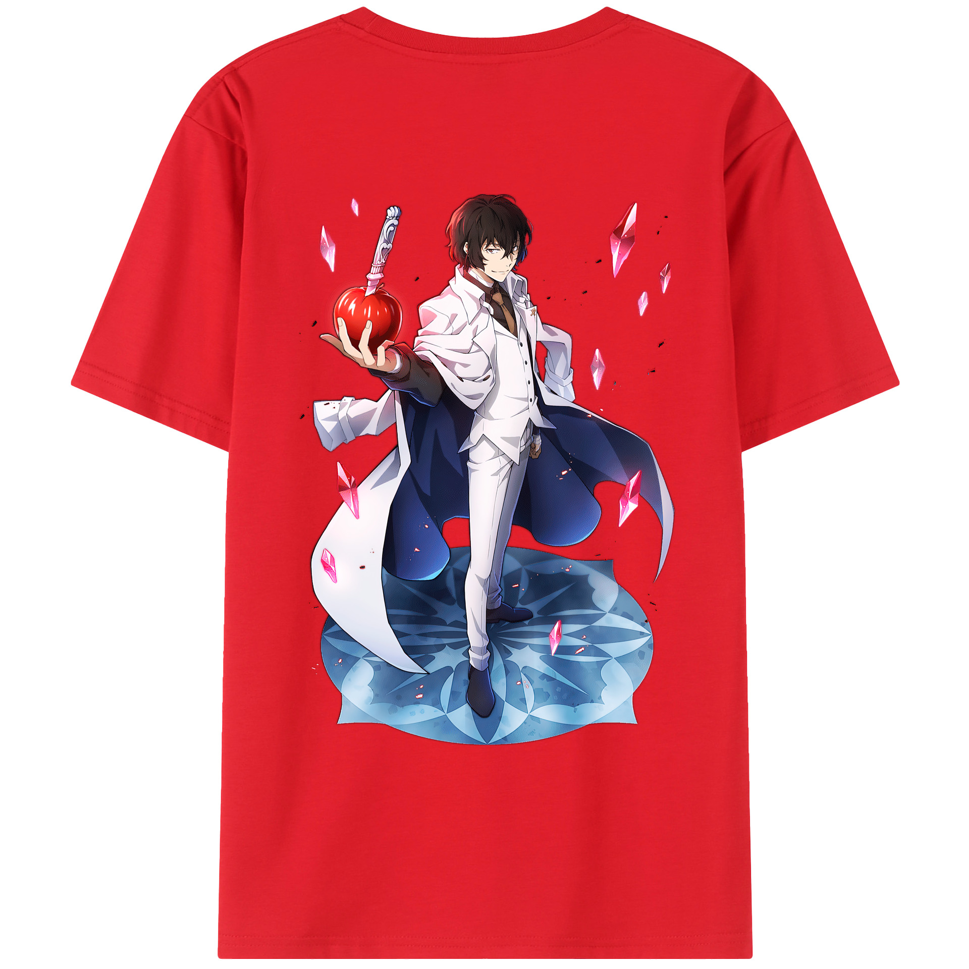 （画像用） 文豪ストレイドッグス Bungo Stray Dogs 綿100％ メンズ半袖Tシャツ（バックプリント） 通気性