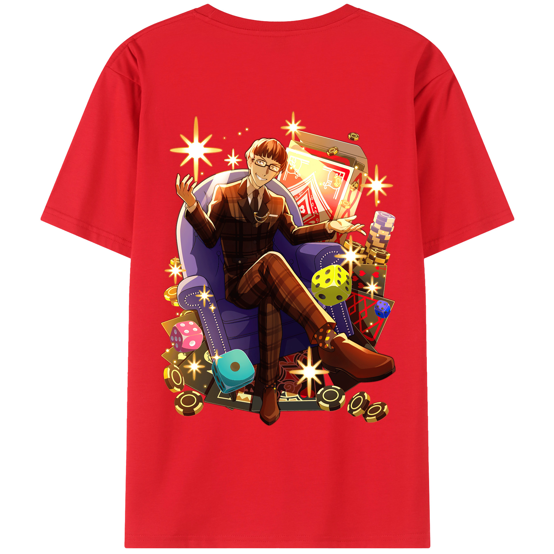 （画像用） 文豪ストレイドッグス Bungo Stray Dogs 綿100％ メンズ半袖Tシャツ（バックプリント） 通気性