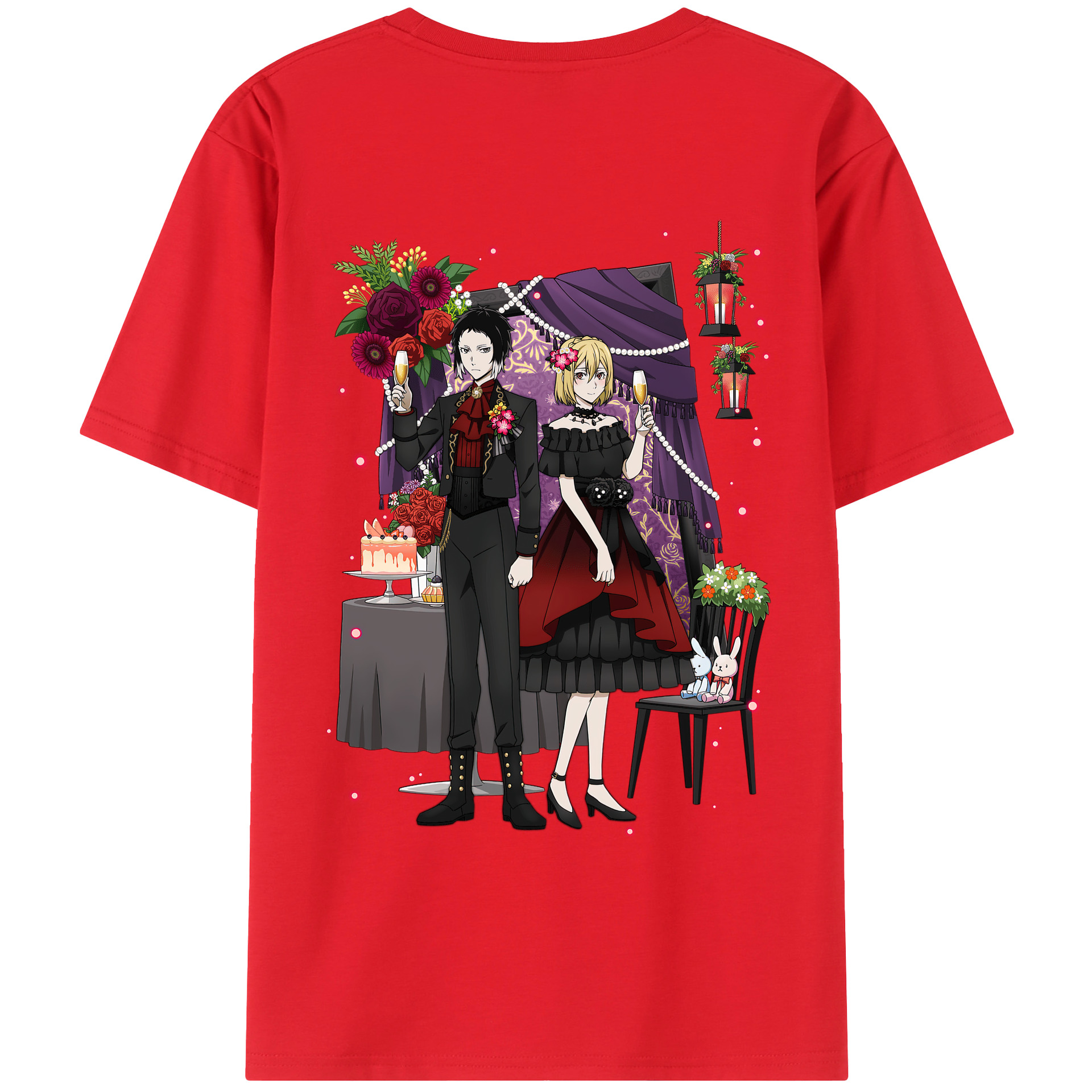 （画像用） 文豪ストレイドッグス Bungo Stray Dogs 綿100％ メンズ半袖Tシャツ（バックプリント） 通気性