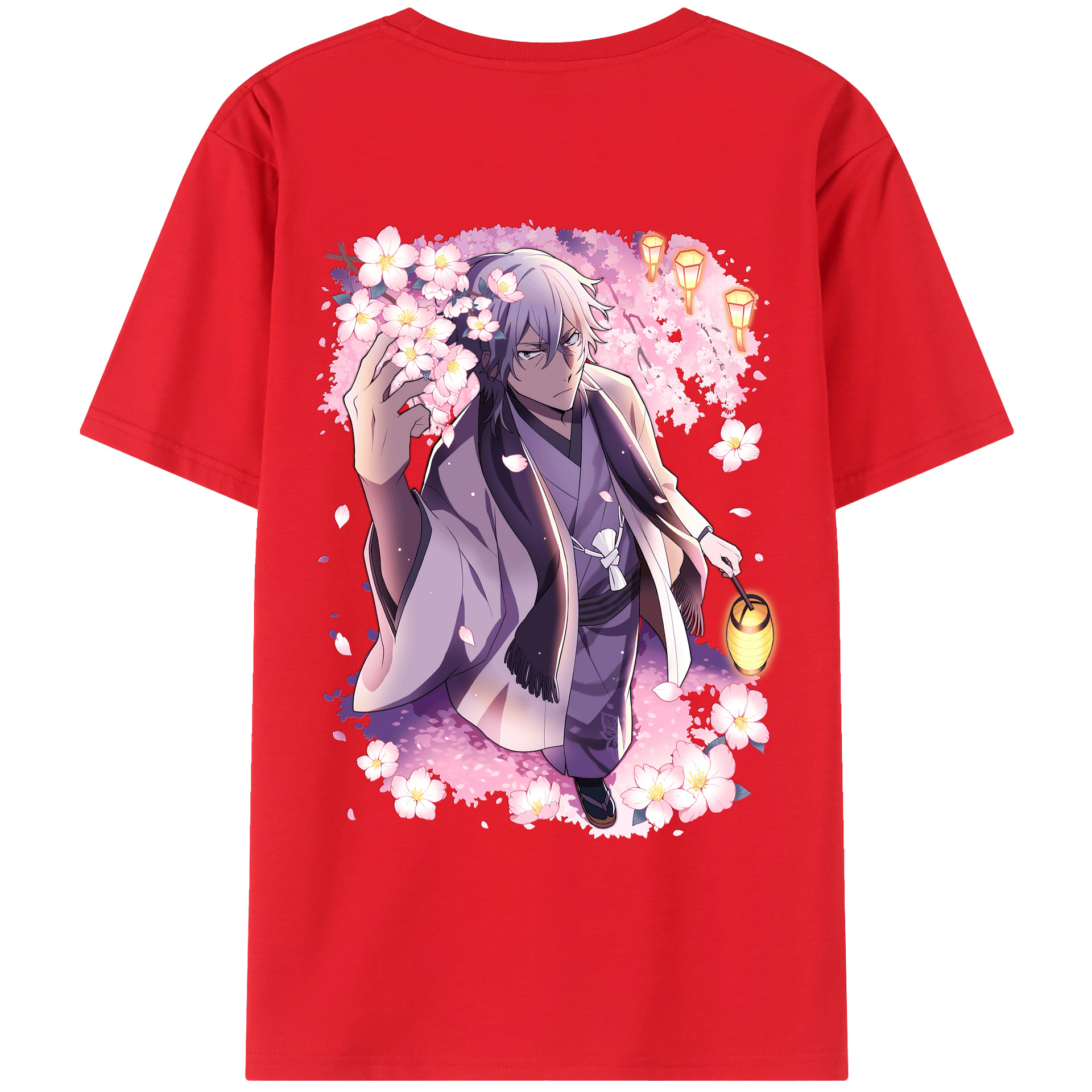 （画像用） 文豪ストレイドッグス Bungo Stray Dogs 綿100％ メンズ半袖Tシャツ（バックプリント） 通気性